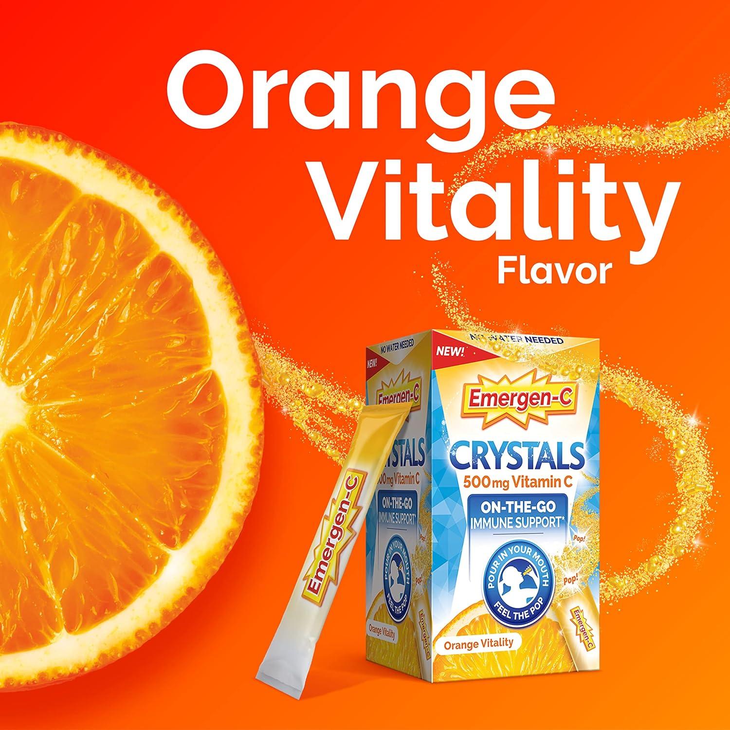 Cristales Emergen-C 56 Stick Vitalidad Naranja Vitamina C Zinc