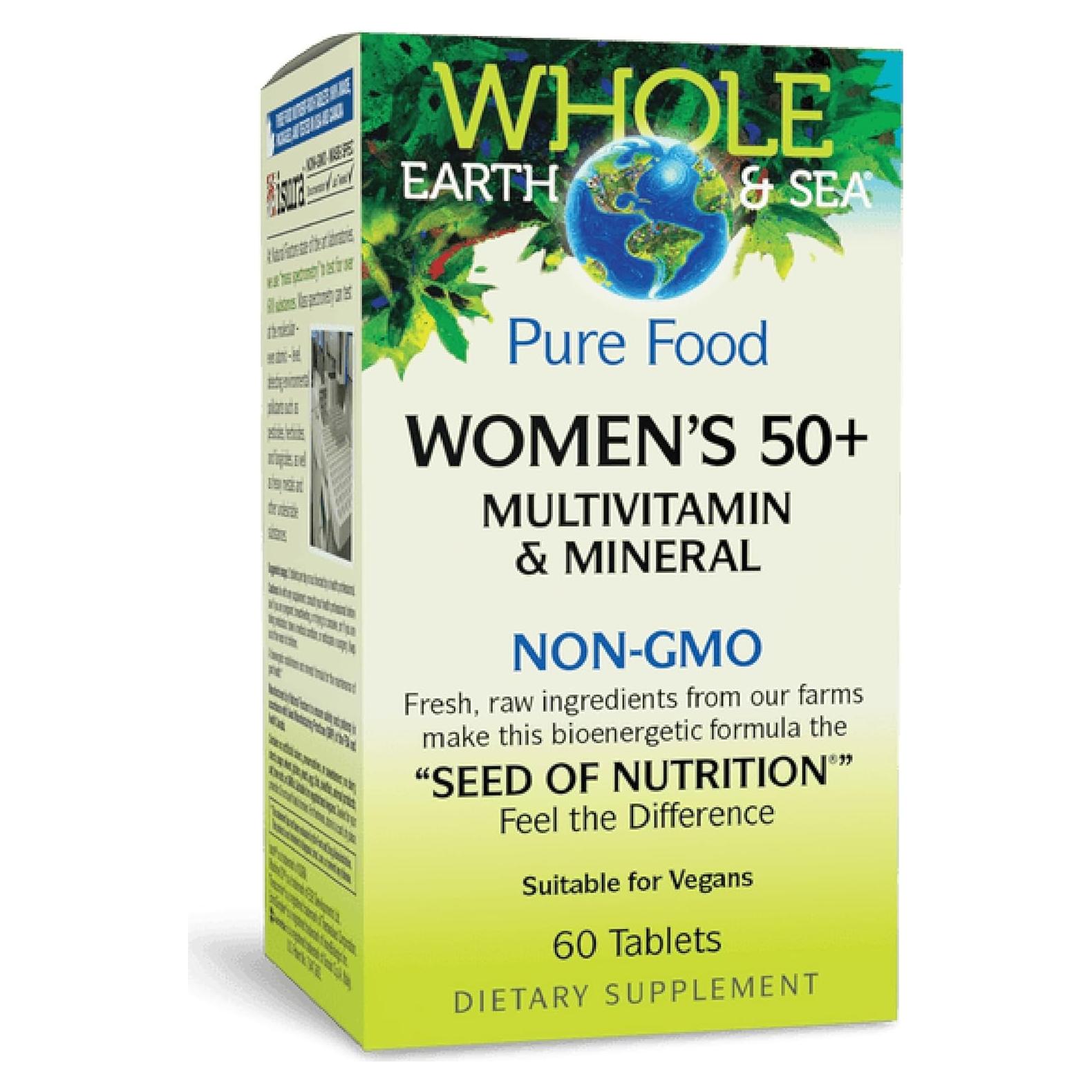 Suplemento Multivitamínico Whole Earth & Sea Mujeres 50+ 60 Tabletas