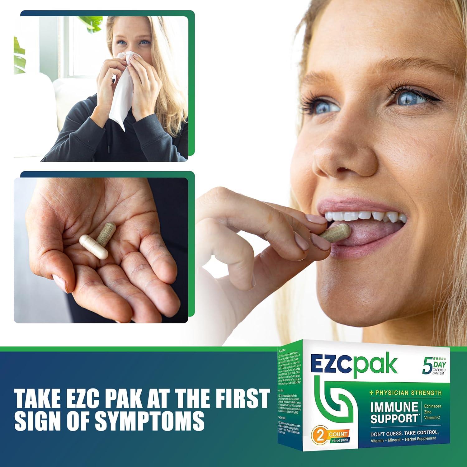 EZC Pak 5 Días Suplemento Inmunológico - Vitamina C, Zinc, Equinácea