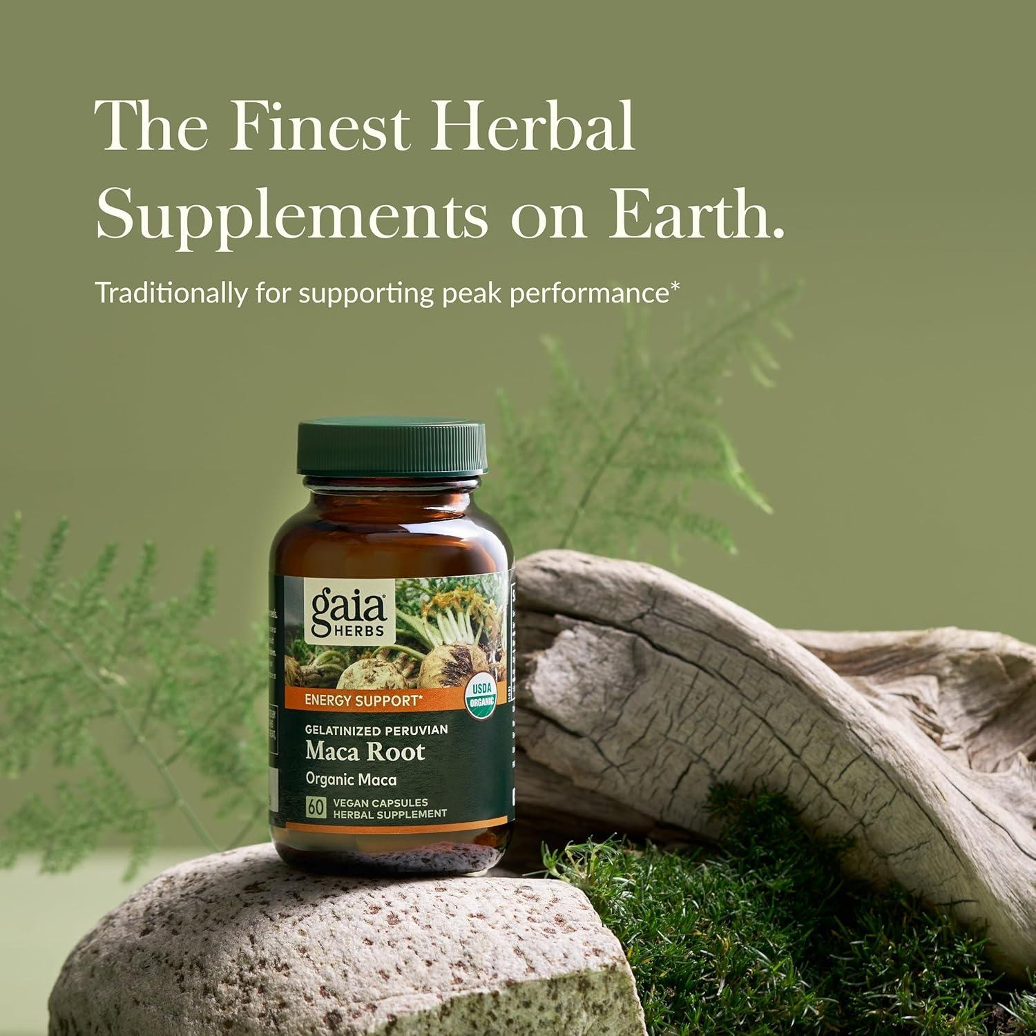 Suplemento de Energía Gaia Herbs Raíz de Maca 60 Cápsulas Veganas