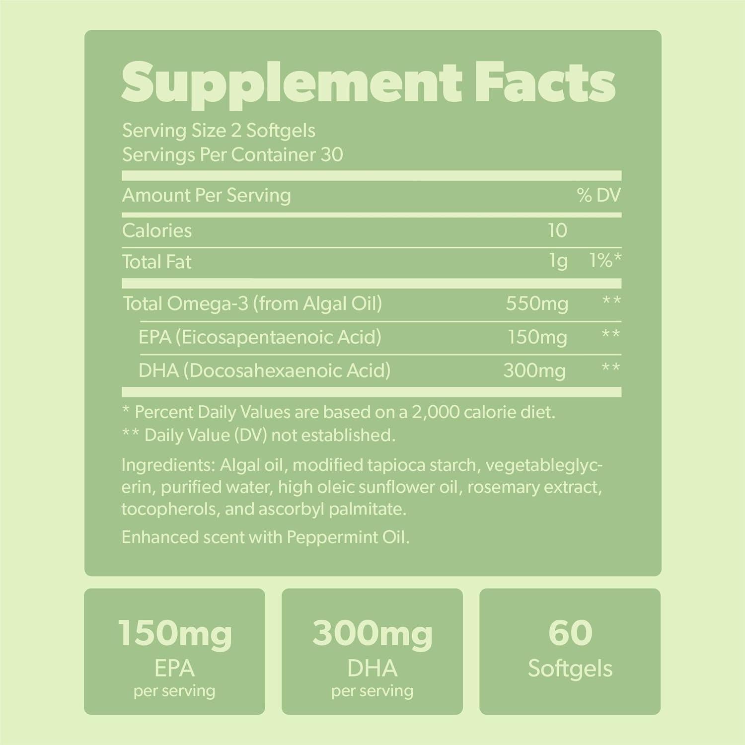 Suplemento Omega 3 Vegano We Are Fit - 60 Cápsulas de Algas
