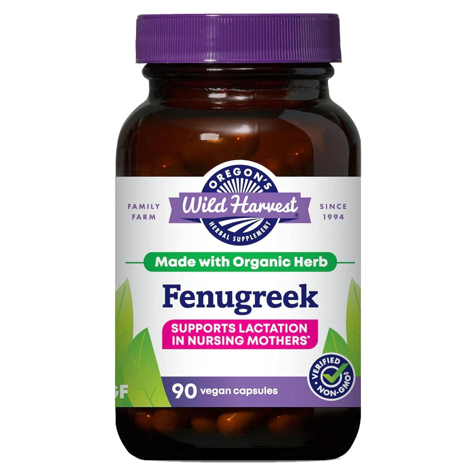 Suplemento Herbal Orgánico Fenogreco Oregon's Wild Harvest 90 Cápsulas