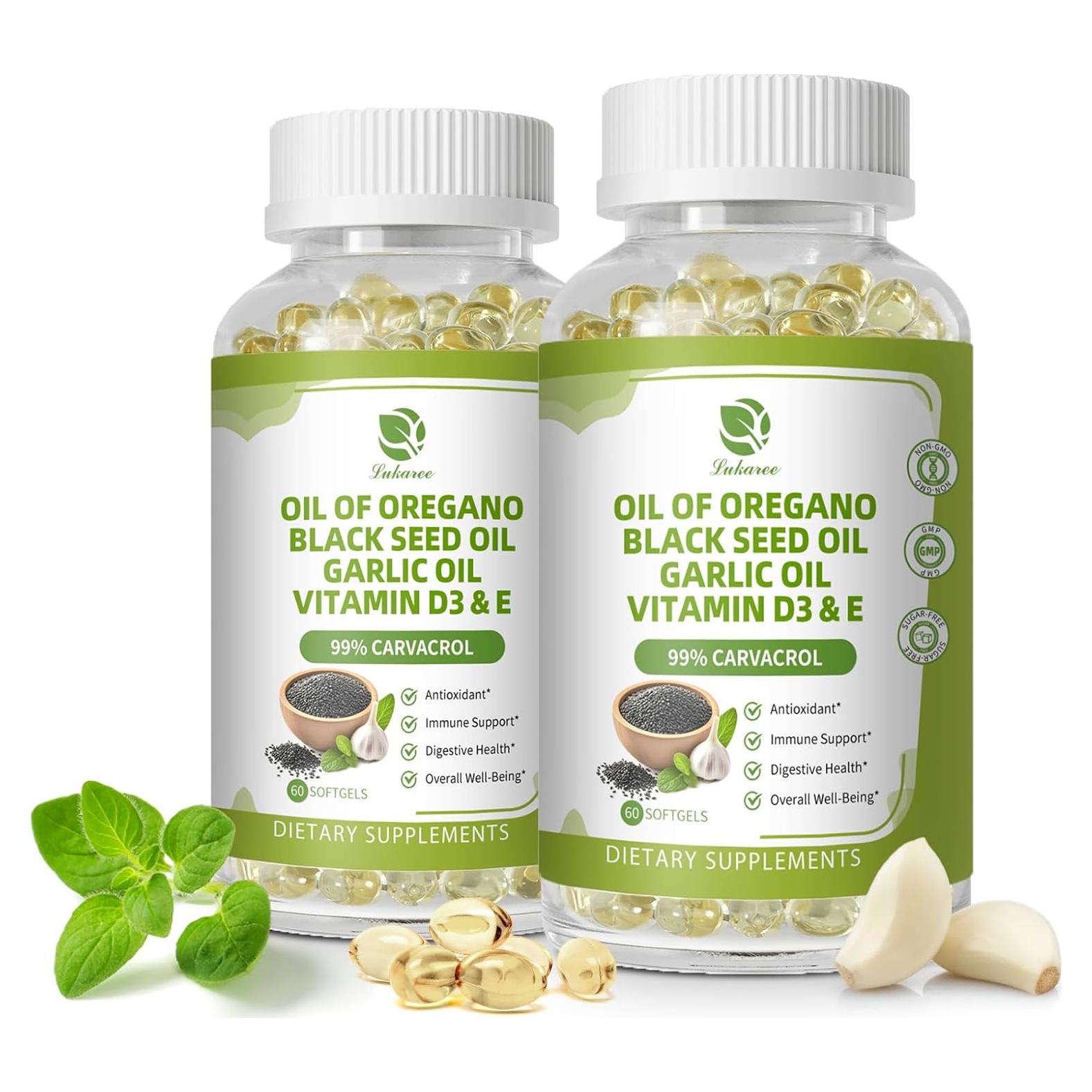 Cápsulas de Aceite de Orégano Lukaree 240 Unidades - Antioxidante y Inmunidad