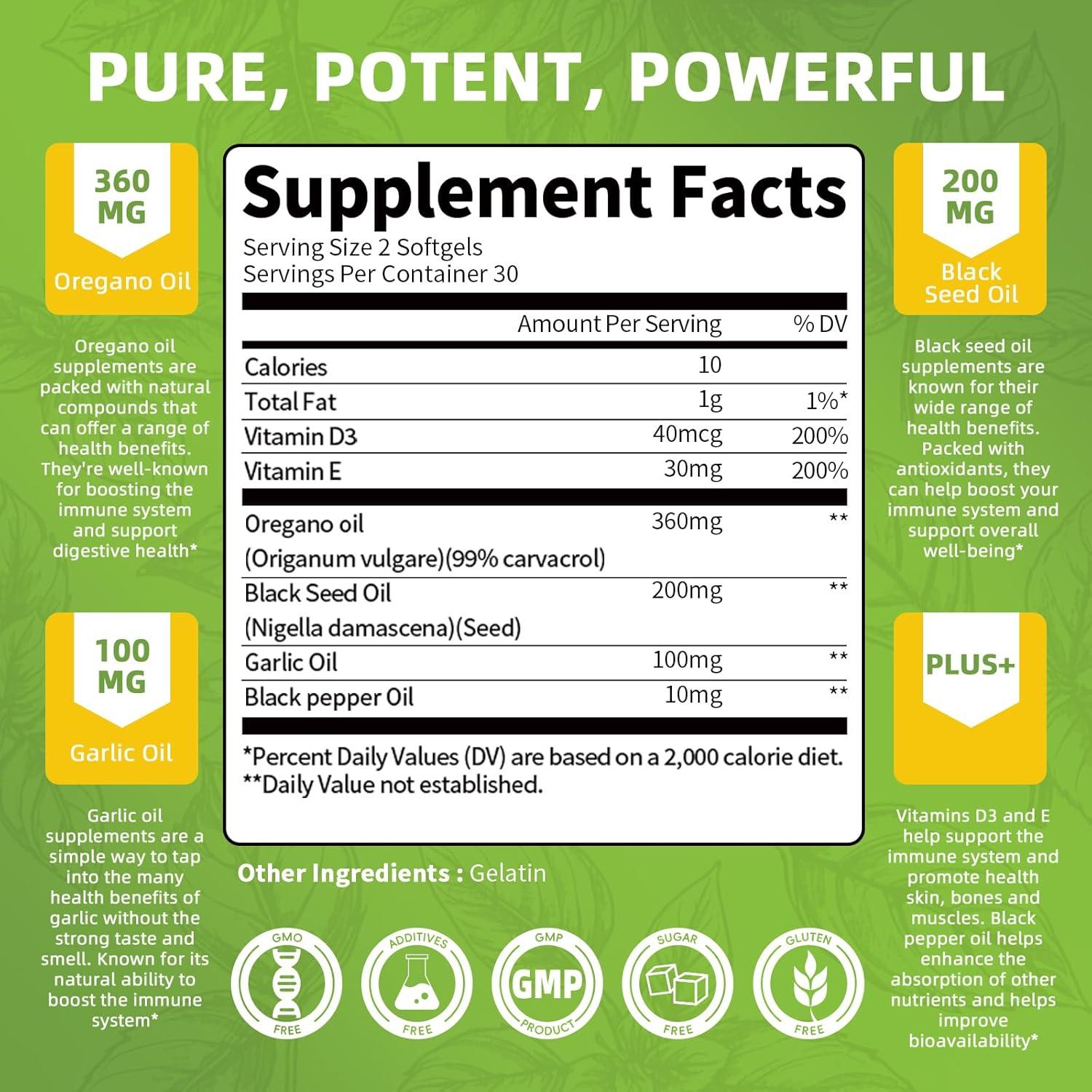 Cápsulas de Aceite de Orégano Lukaree 240 Unidades - Antioxidante y Inmunidad