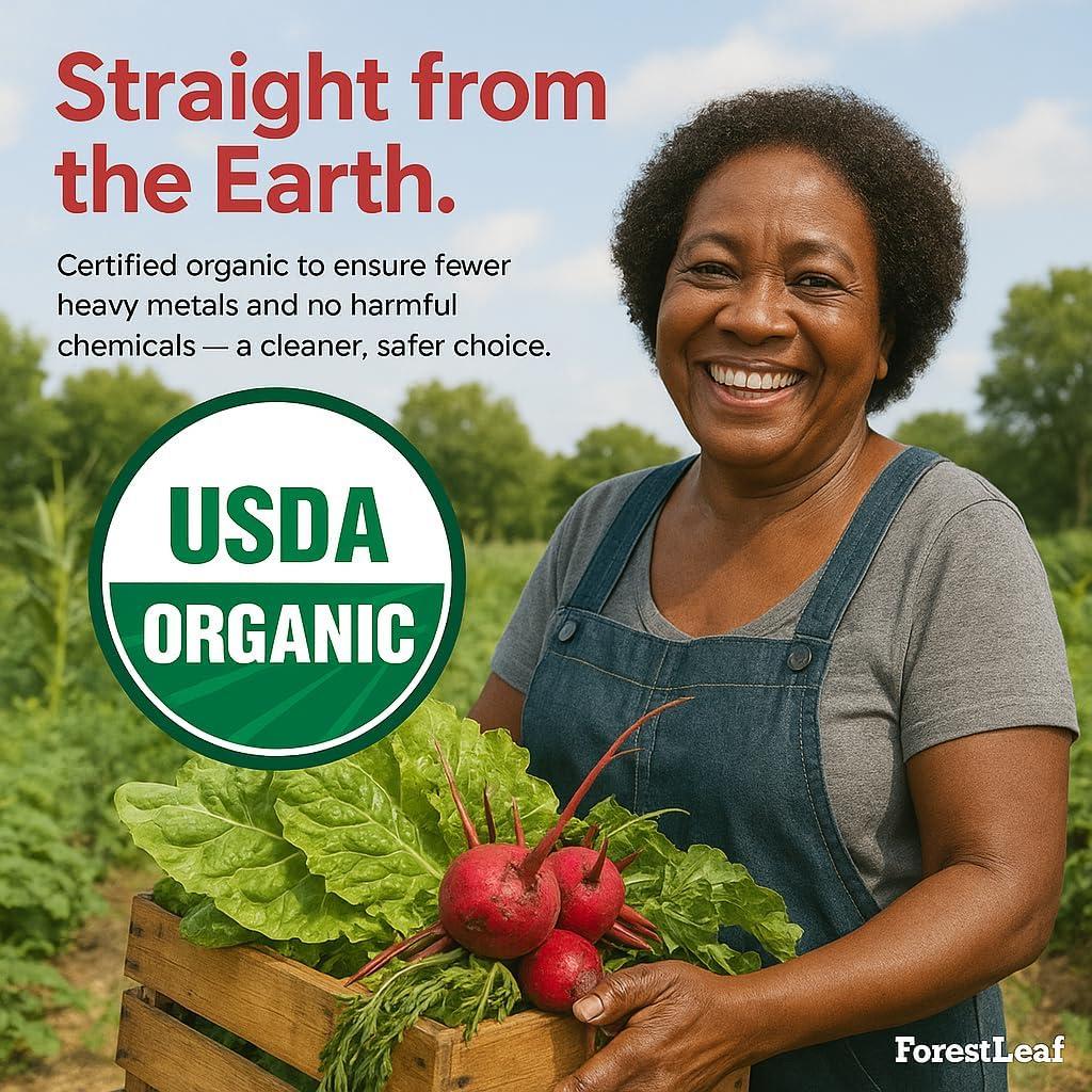 Cápsulas de Remolacha Orgánica ForestLeaf 16000mg 120 Unidades