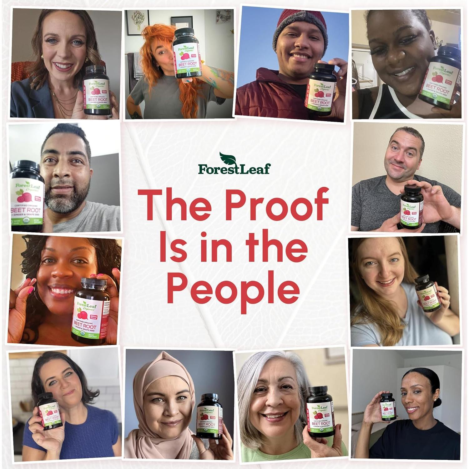 Cápsulas de Remolacha Orgánica ForestLeaf 16000mg 120 Unidades