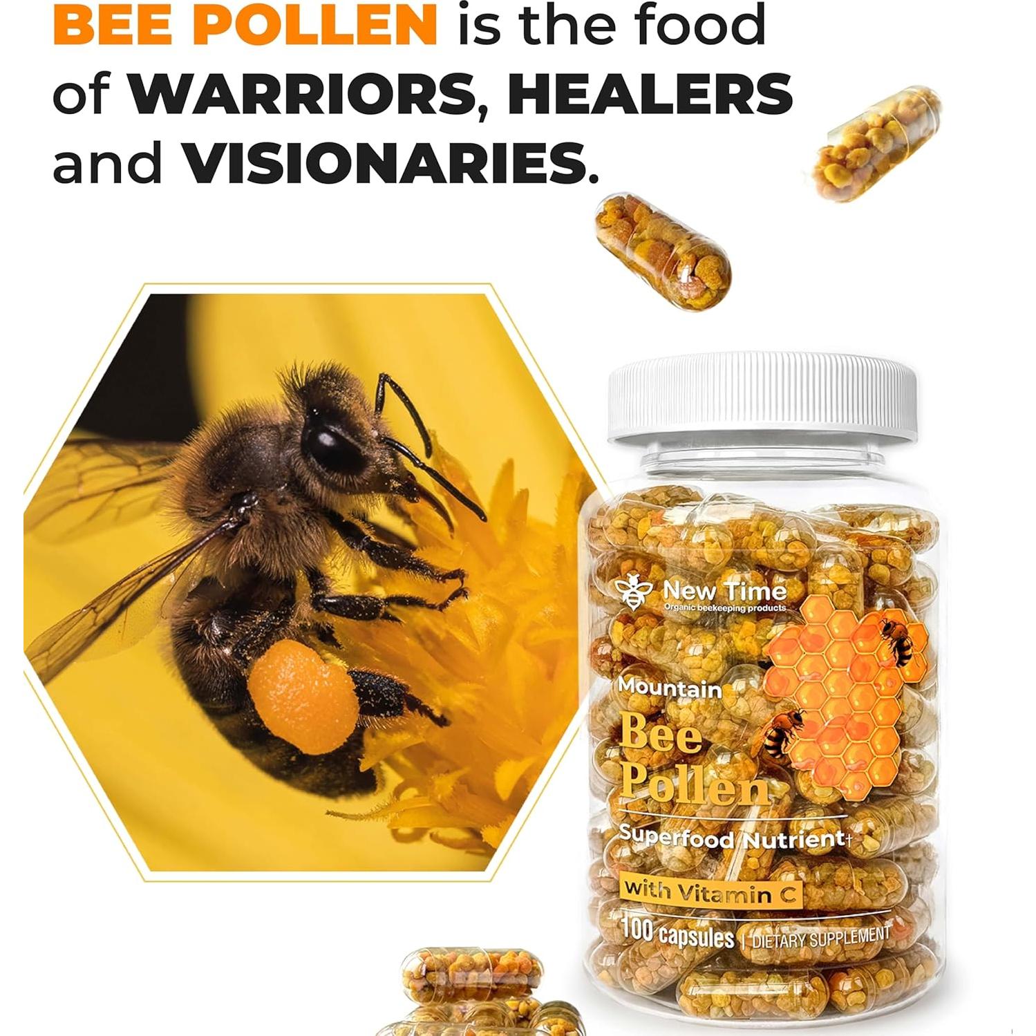 Cápsulas de Polen de Abeja Orgánico New Time 60 Unidades