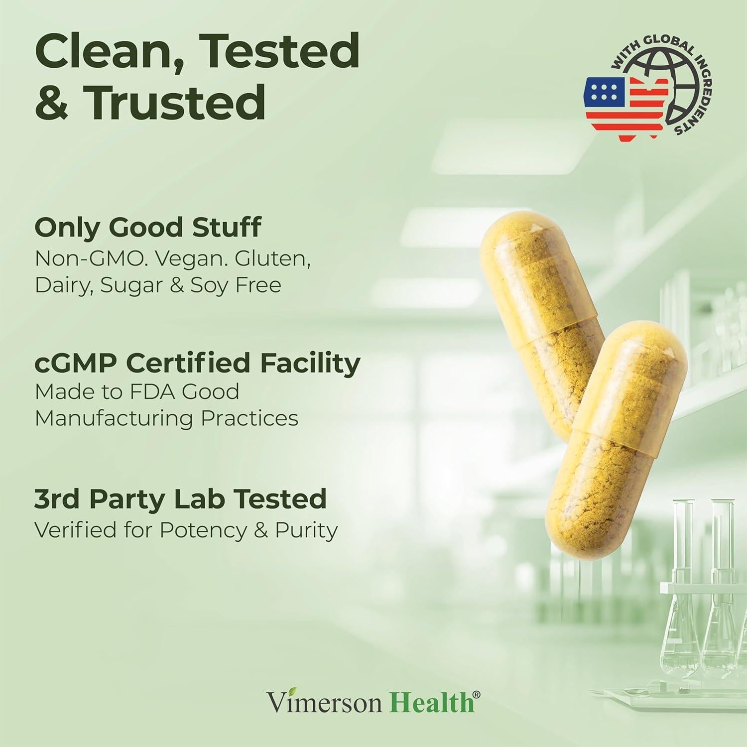 Suplemento Ginkgo Biloba y Cúrcuma Orgánica Vimerson 60 Cápsulas