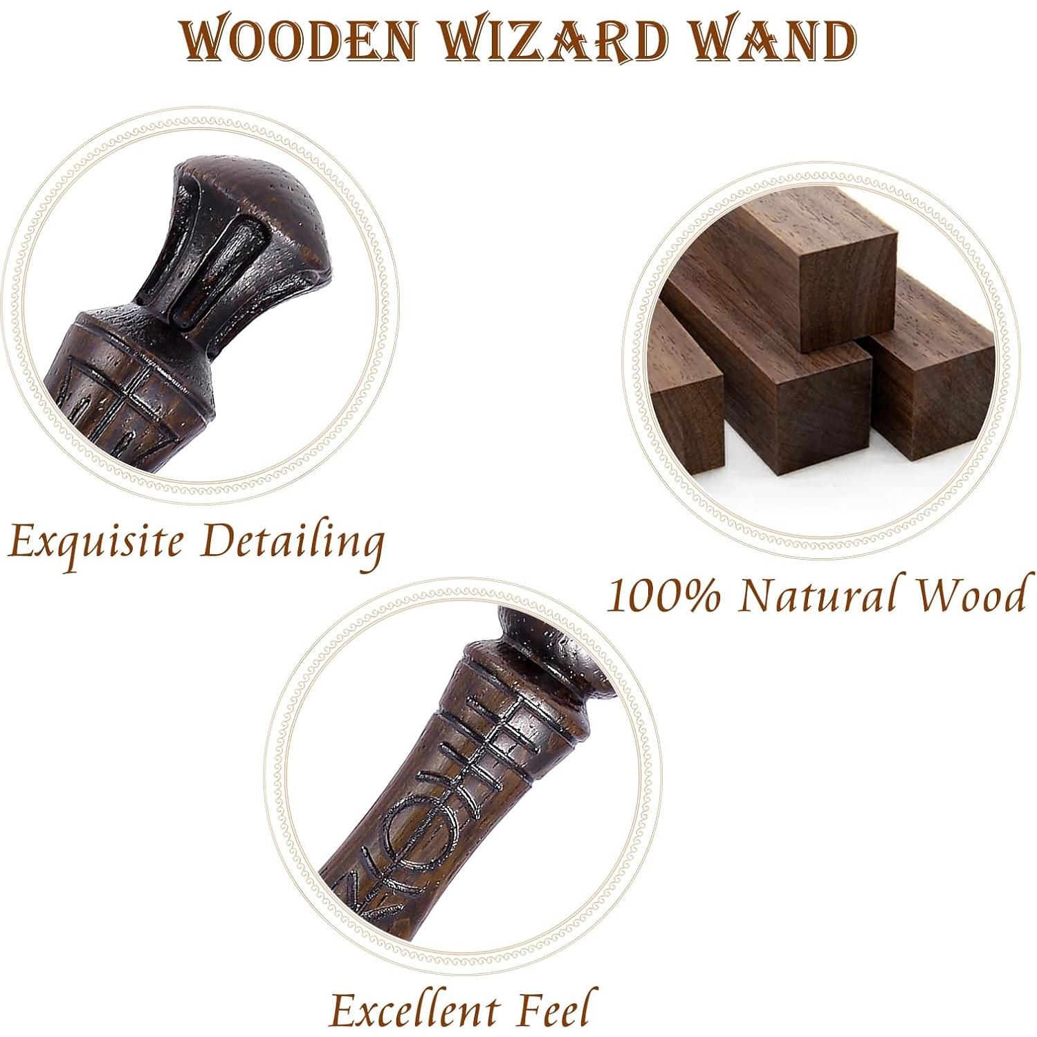 Varita Mágica de Madera CharmRegion Runa 36.8 cm para Niños