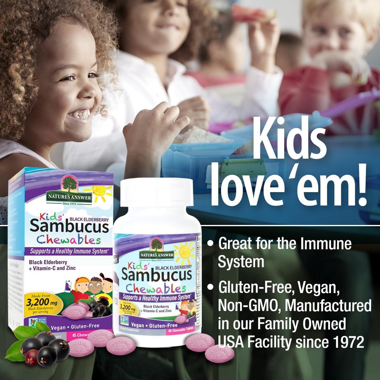 Masticables Sambucus Niños Respuesta de la Naturaleza 3200 mg