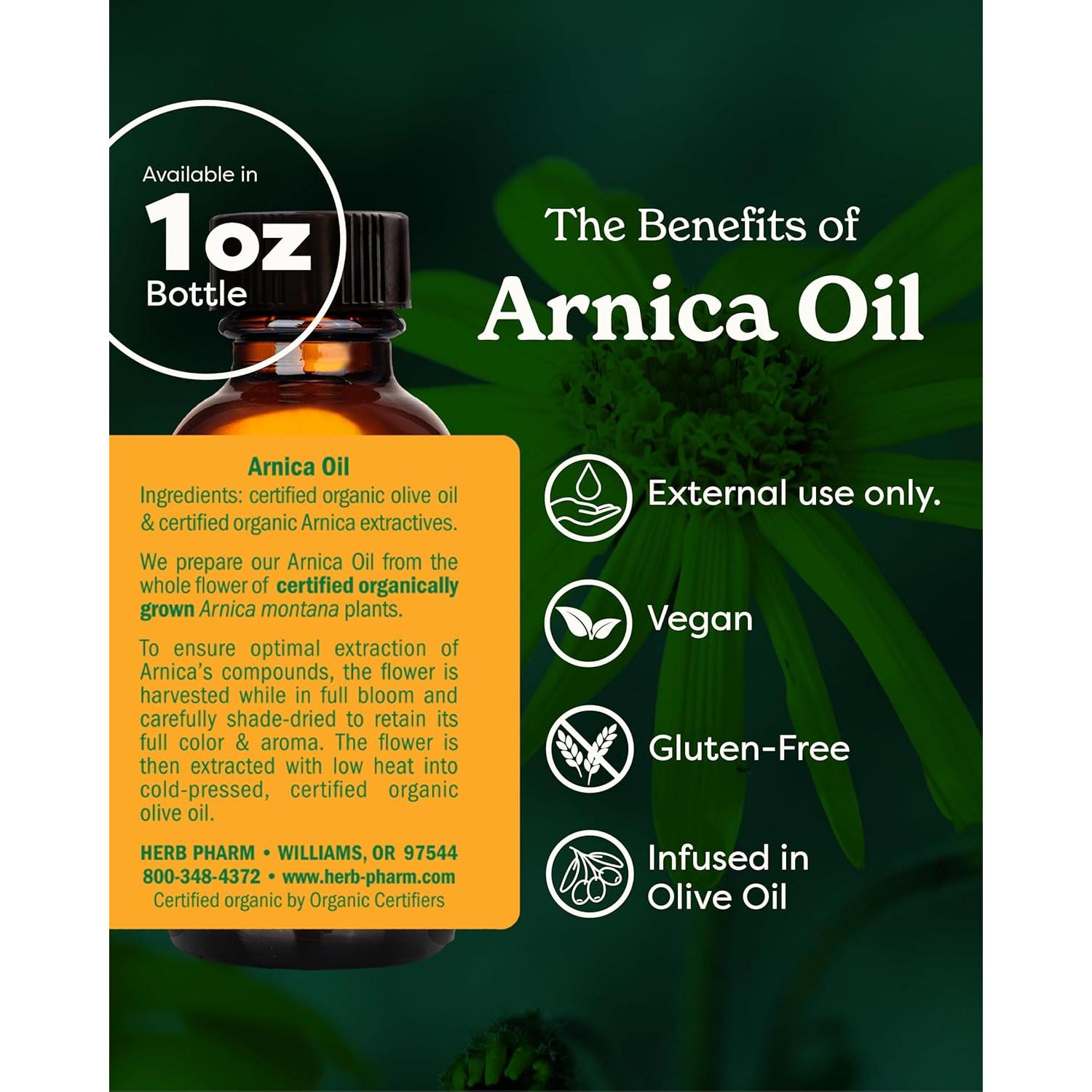 Aceite de Árnica Orgánico Herb Pharm 30 ml - Uso Externo