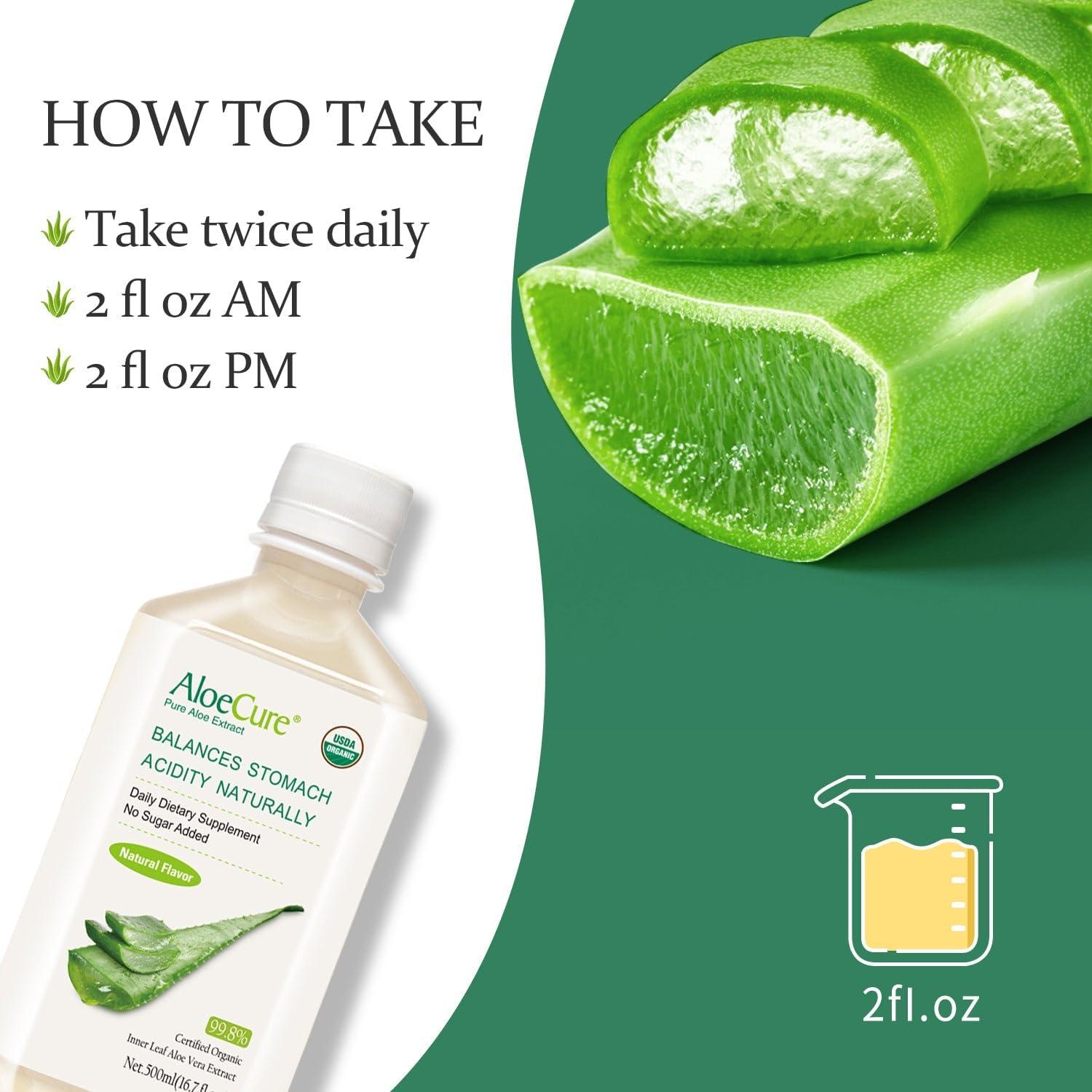 Jugo de Aloe Vera Orgánico AloeCure 500ml - Suplemento Digestivo