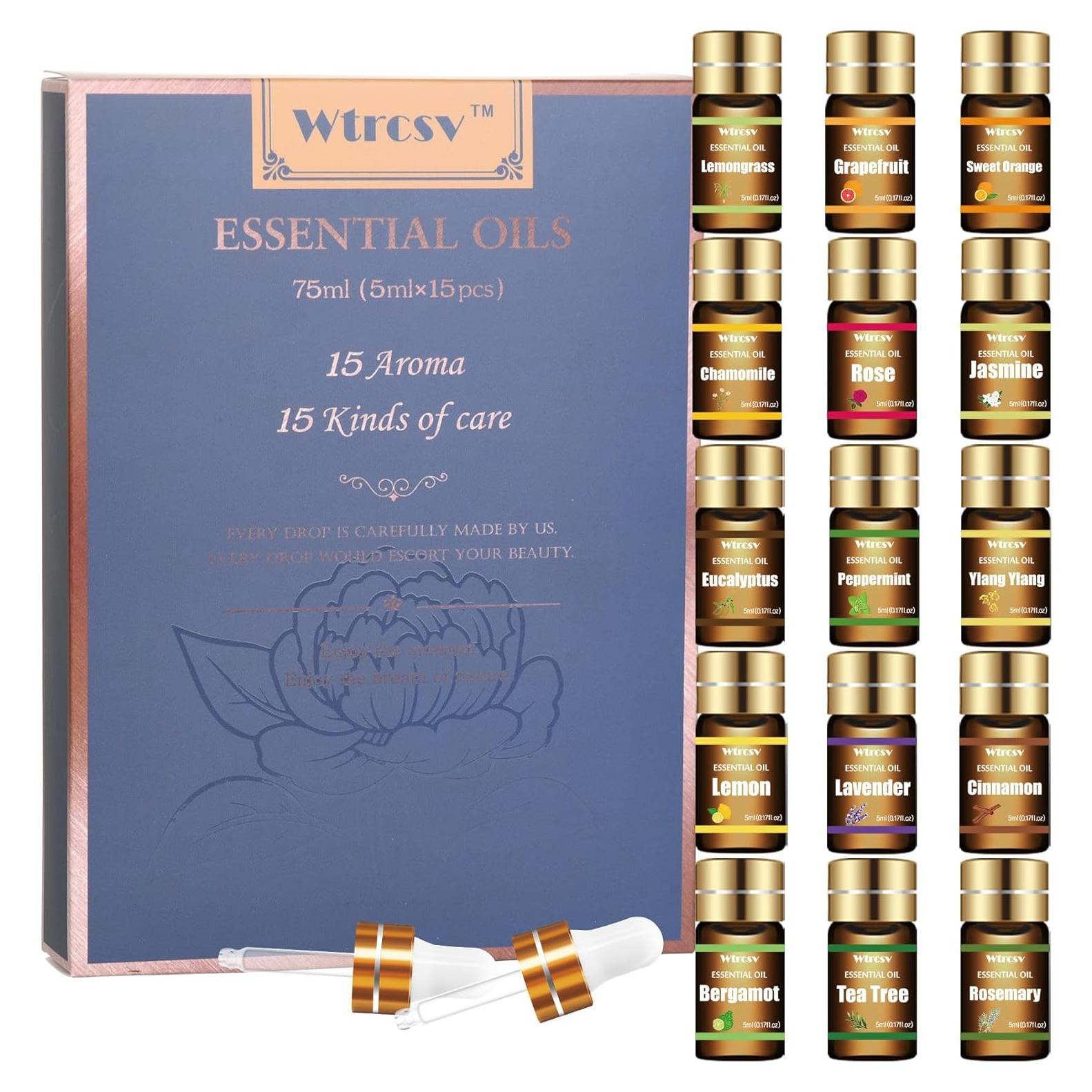 Juego de 15 Aceites Esenciales Wtrcsv 5ml para Aromaterapia