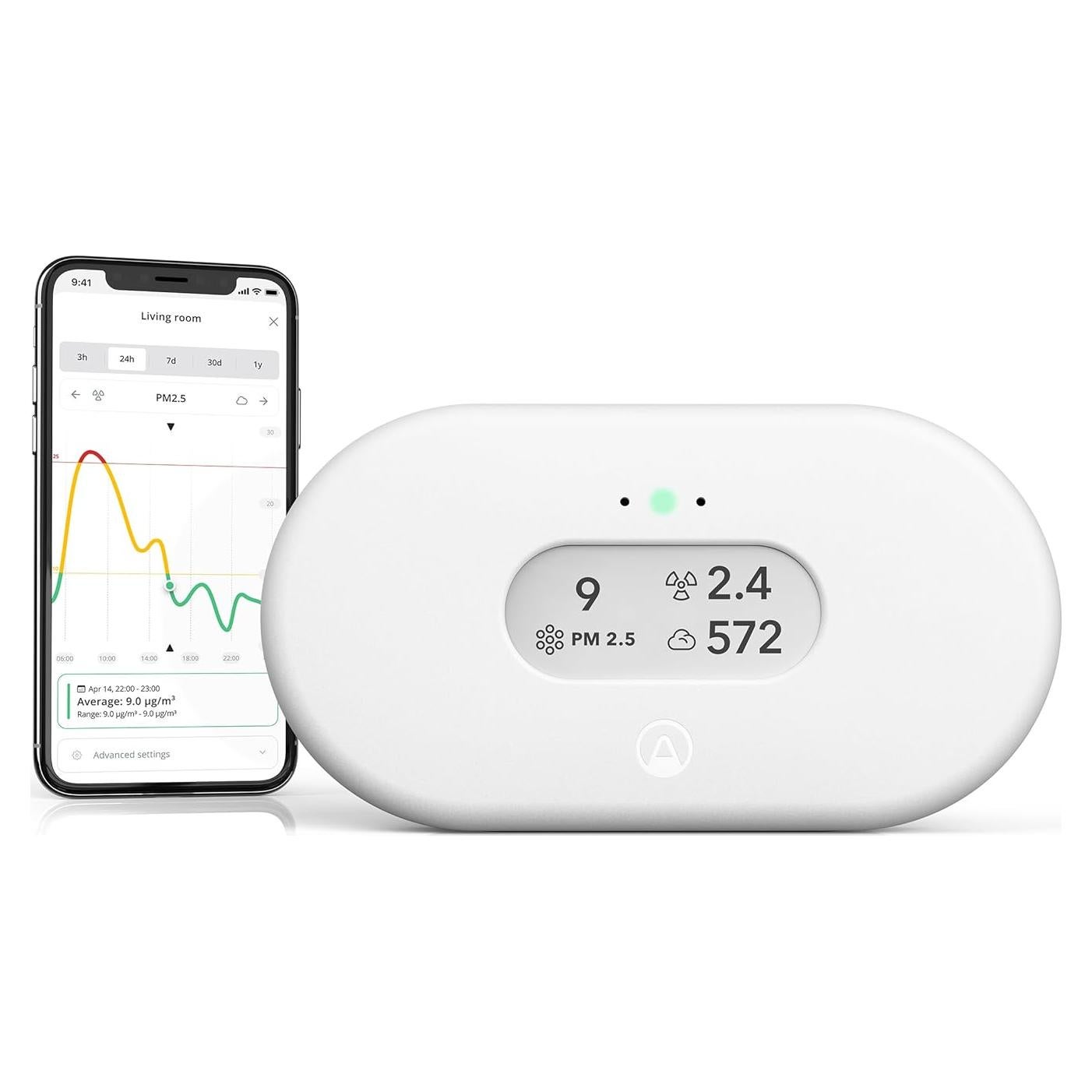 Monitor de Calidad del Aire Airthings Vista Plus - Radón, PM2.5, CO2