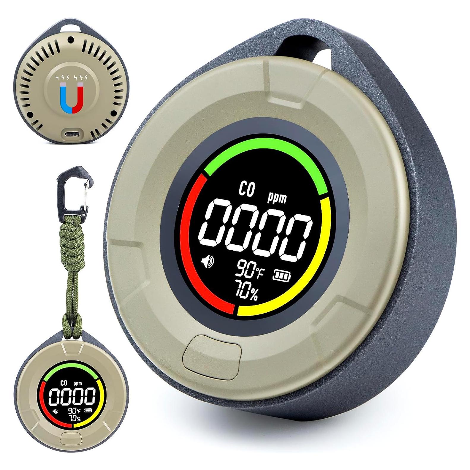 Detector de Monóxido de Carbono Portátil Pildegro PTH-100 3-en-1