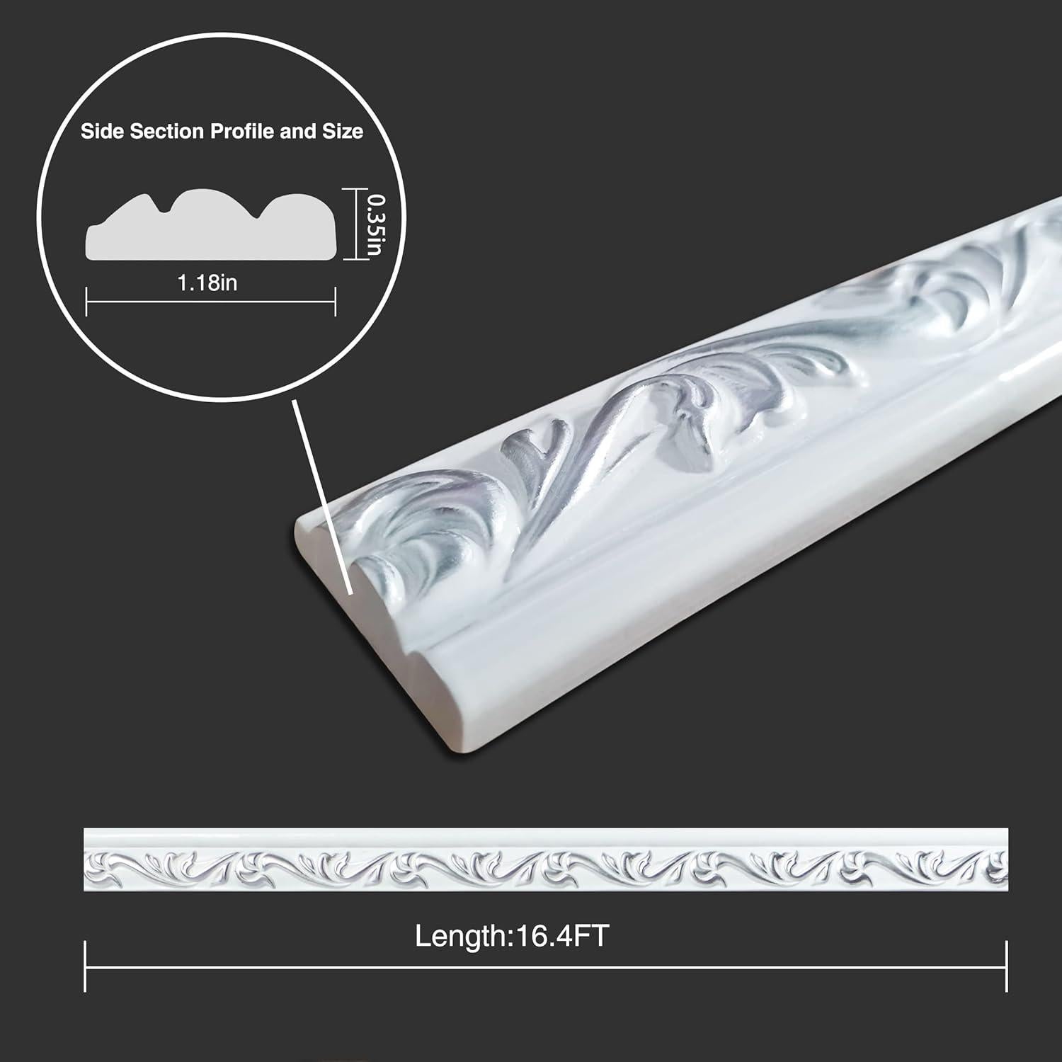 Tira Autoadhesiva COLAMO 5.0m Blanca Cromada para Bordes