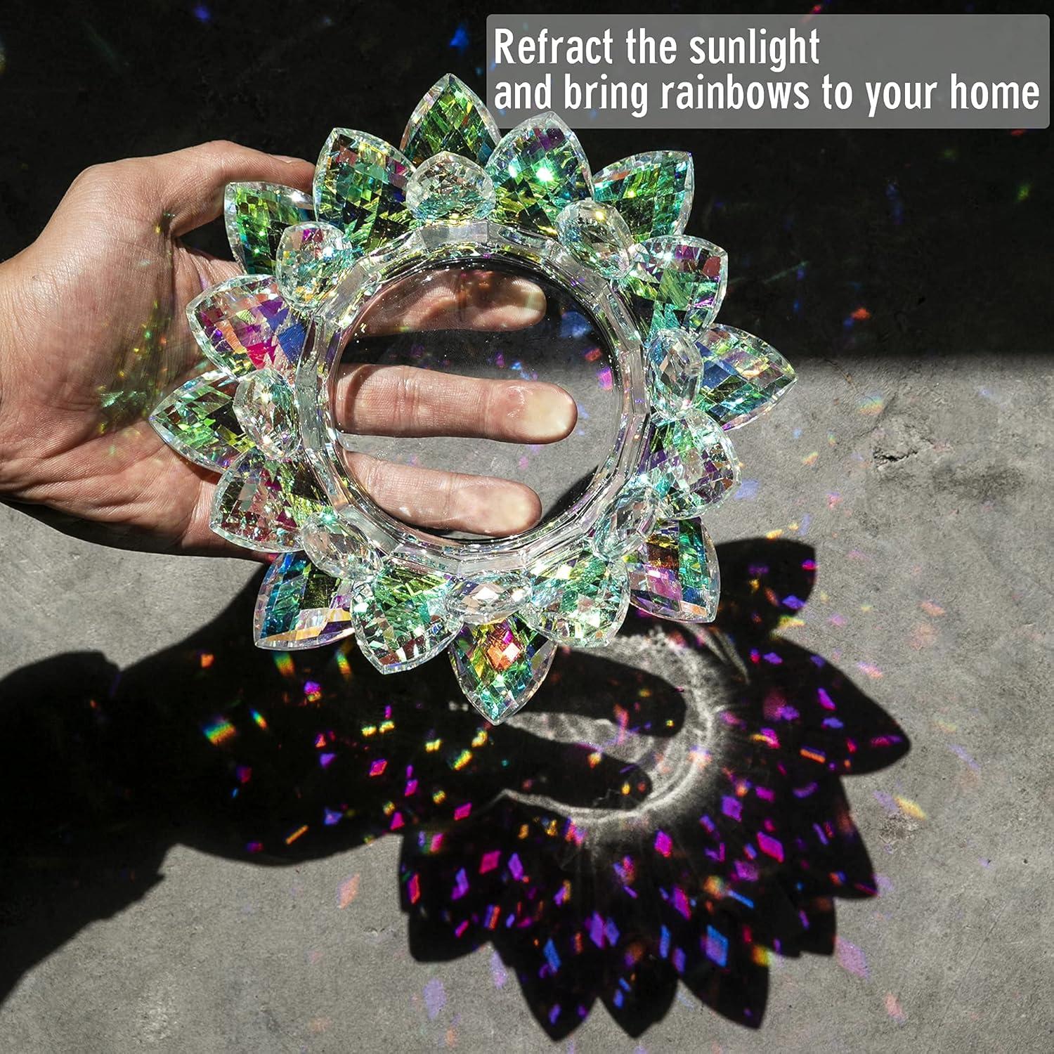 Portavelas de Cristal Loto QFkris 18.5 cm Decoración Mesa