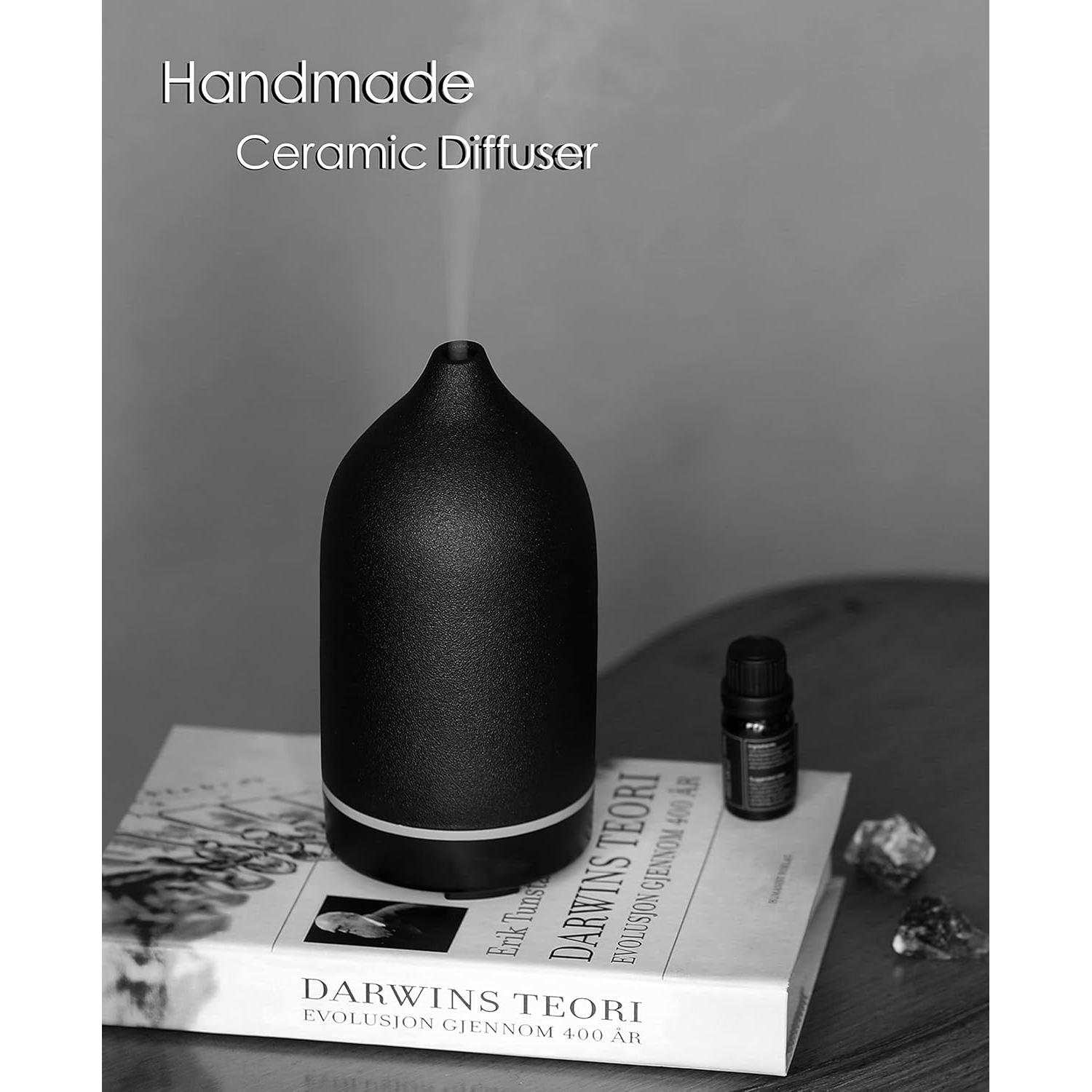 Difusor de Aceite Esencial ENILYM Cerámica Negro 100ml