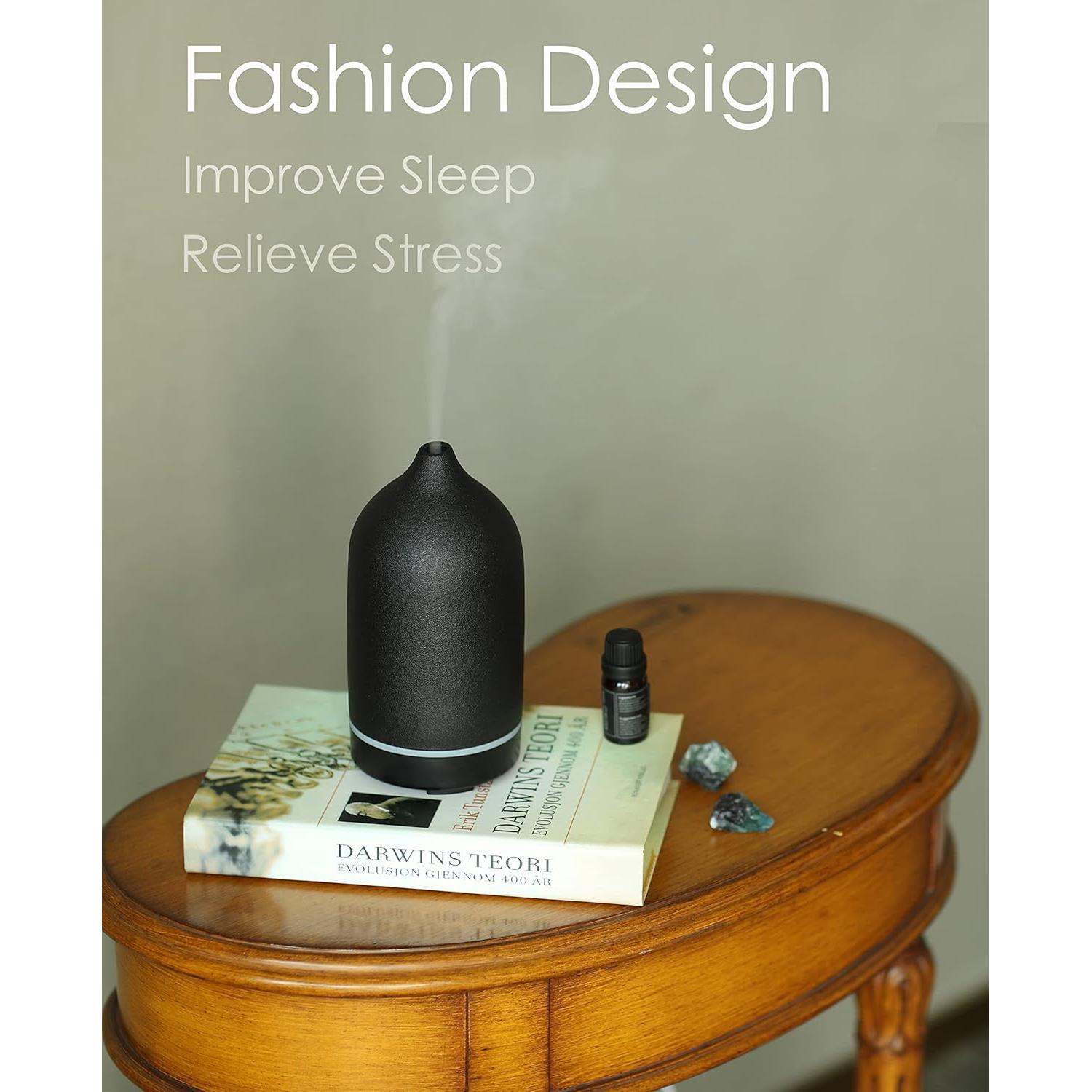 Difusor de Aceite Esencial ENILYM Cerámica Negro 100ml