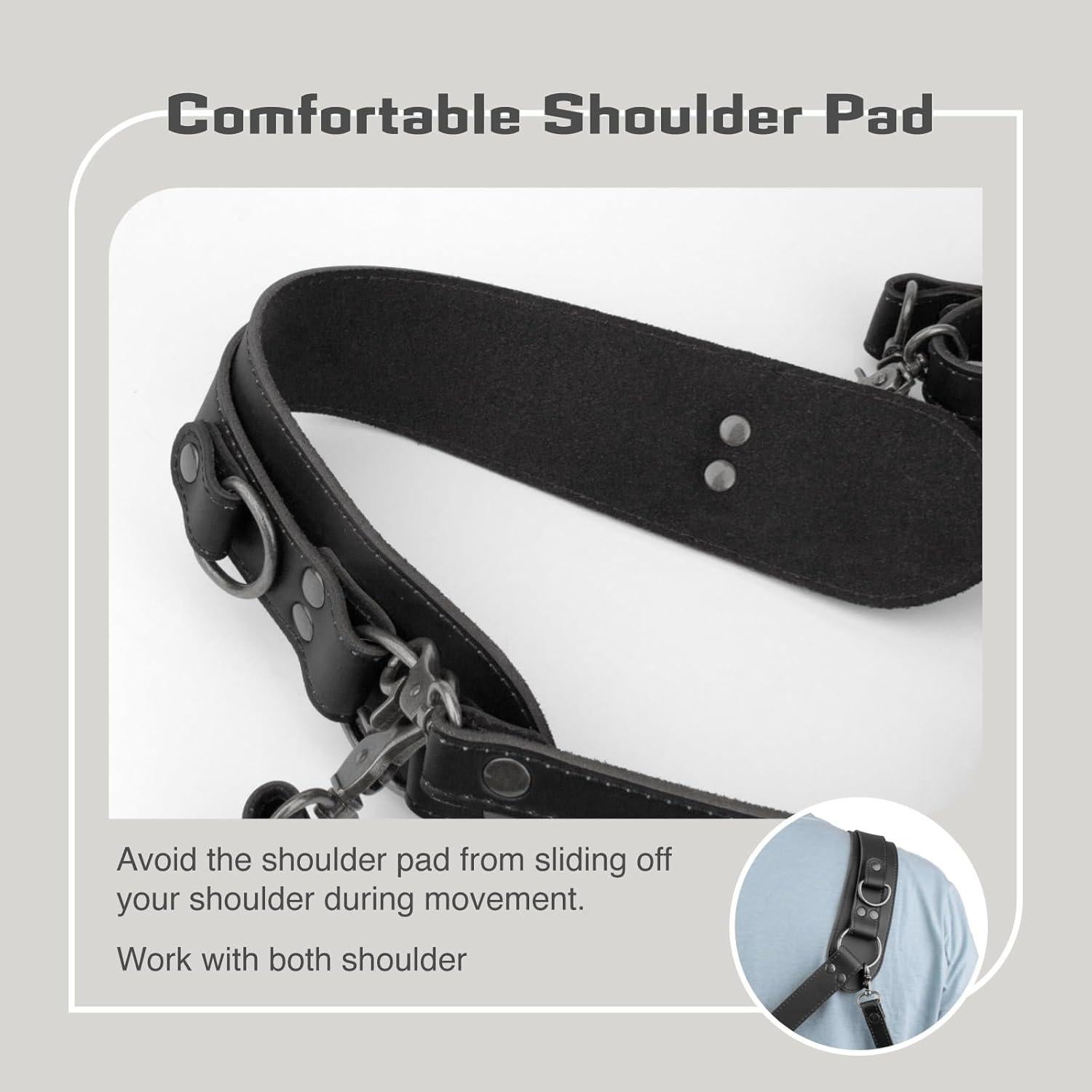 Arnés de cámara de cuero 4J LEDR ajustable para DSLR