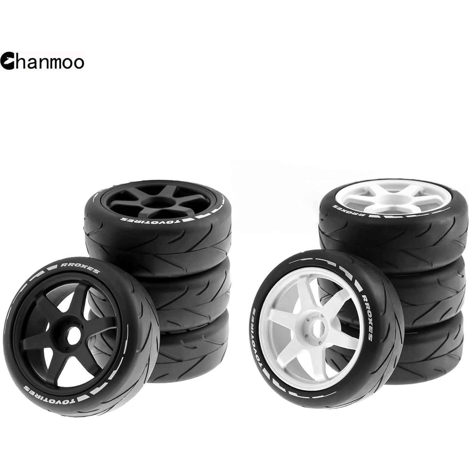 Neumáticos de Rally 1/8 Chanmoo 17mm Hex 4 Piezas Negro