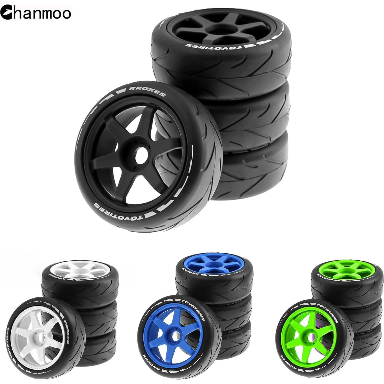 Neumáticos de Rally 1/8 Chanmoo 17mm Hex 4 Piezas Negro