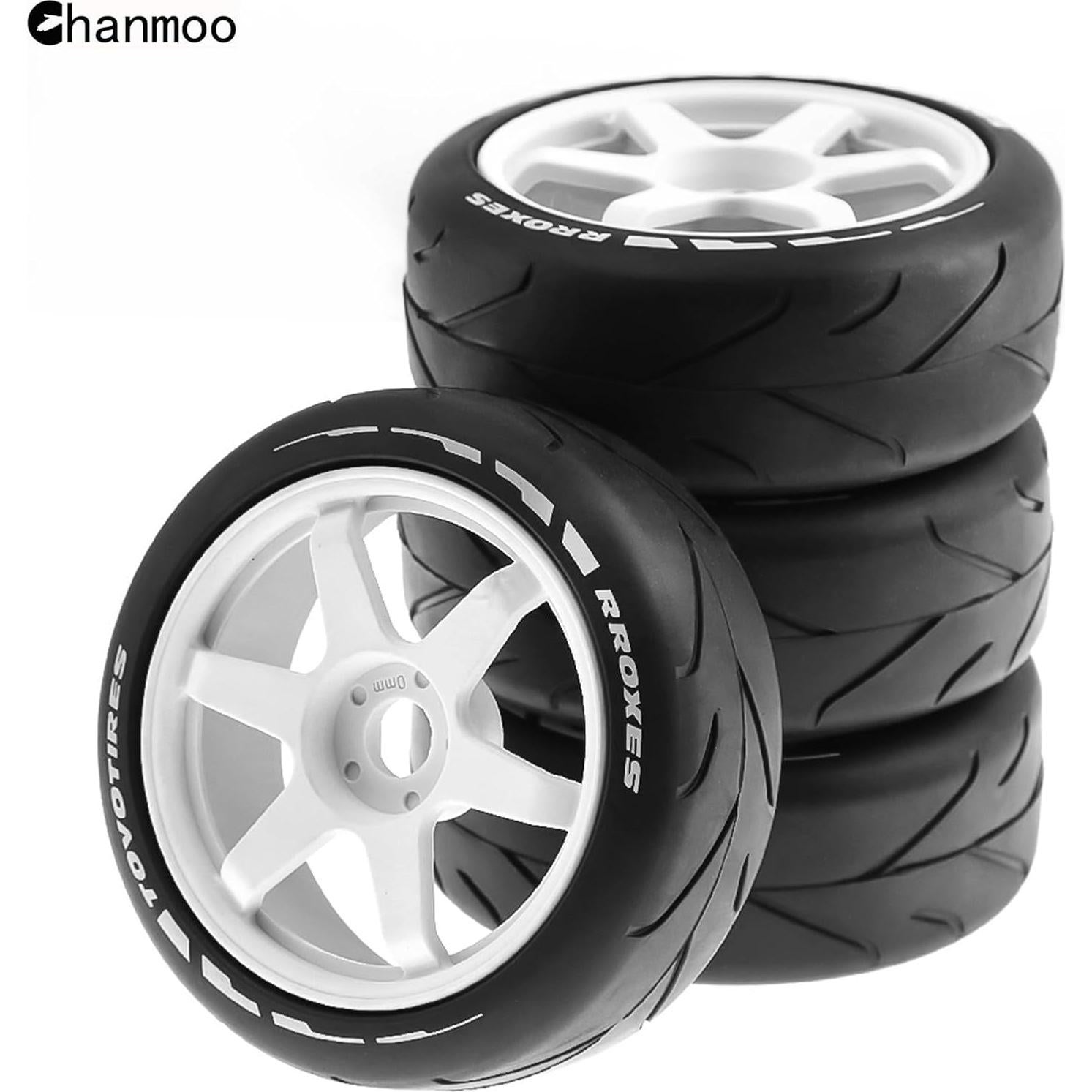 Neumáticos de Rally 1/8 Chanmoo 17mm Hex 4 Piezas Negro