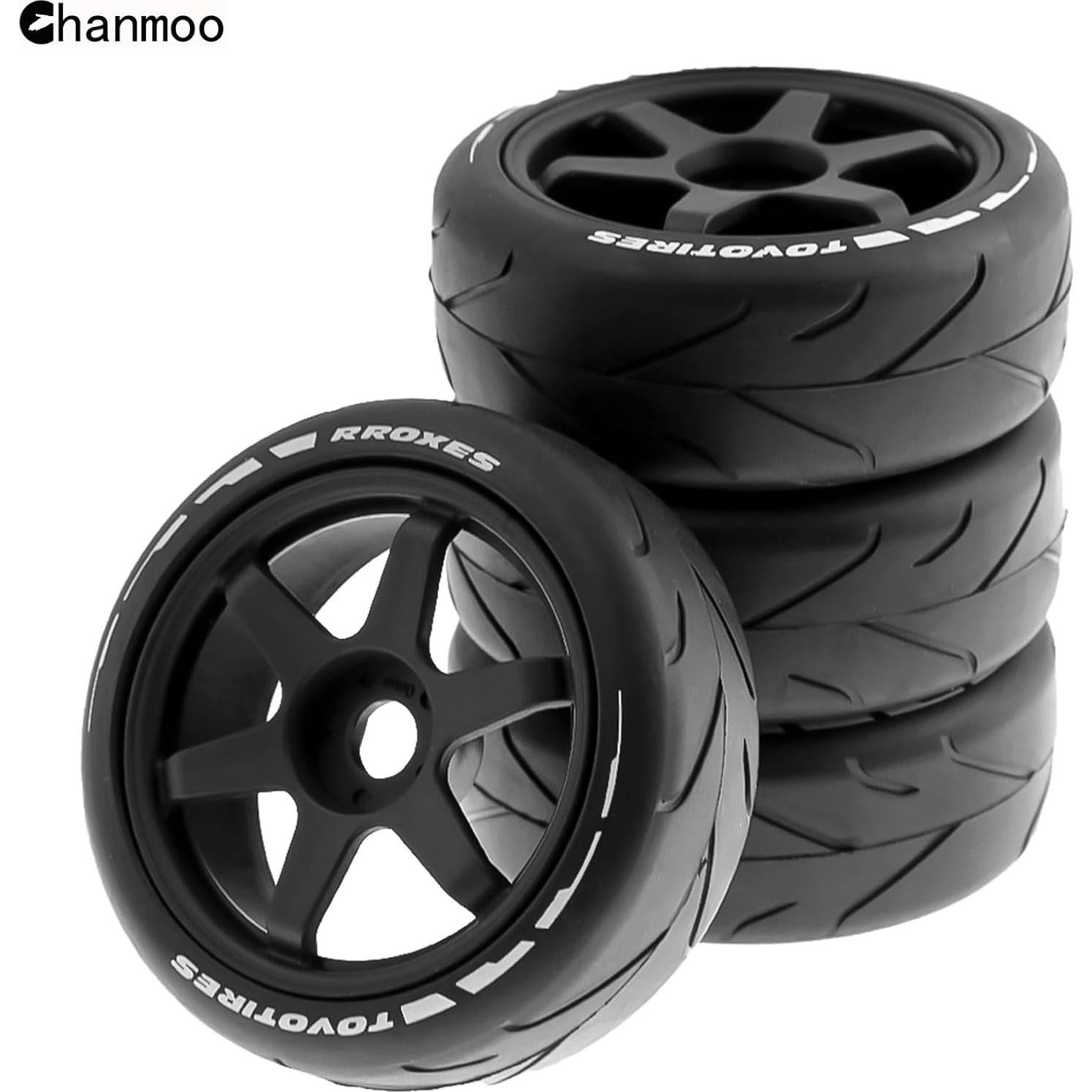 Neumáticos de Rally 1/8 Chanmoo 17mm Hex 4 Piezas Negro