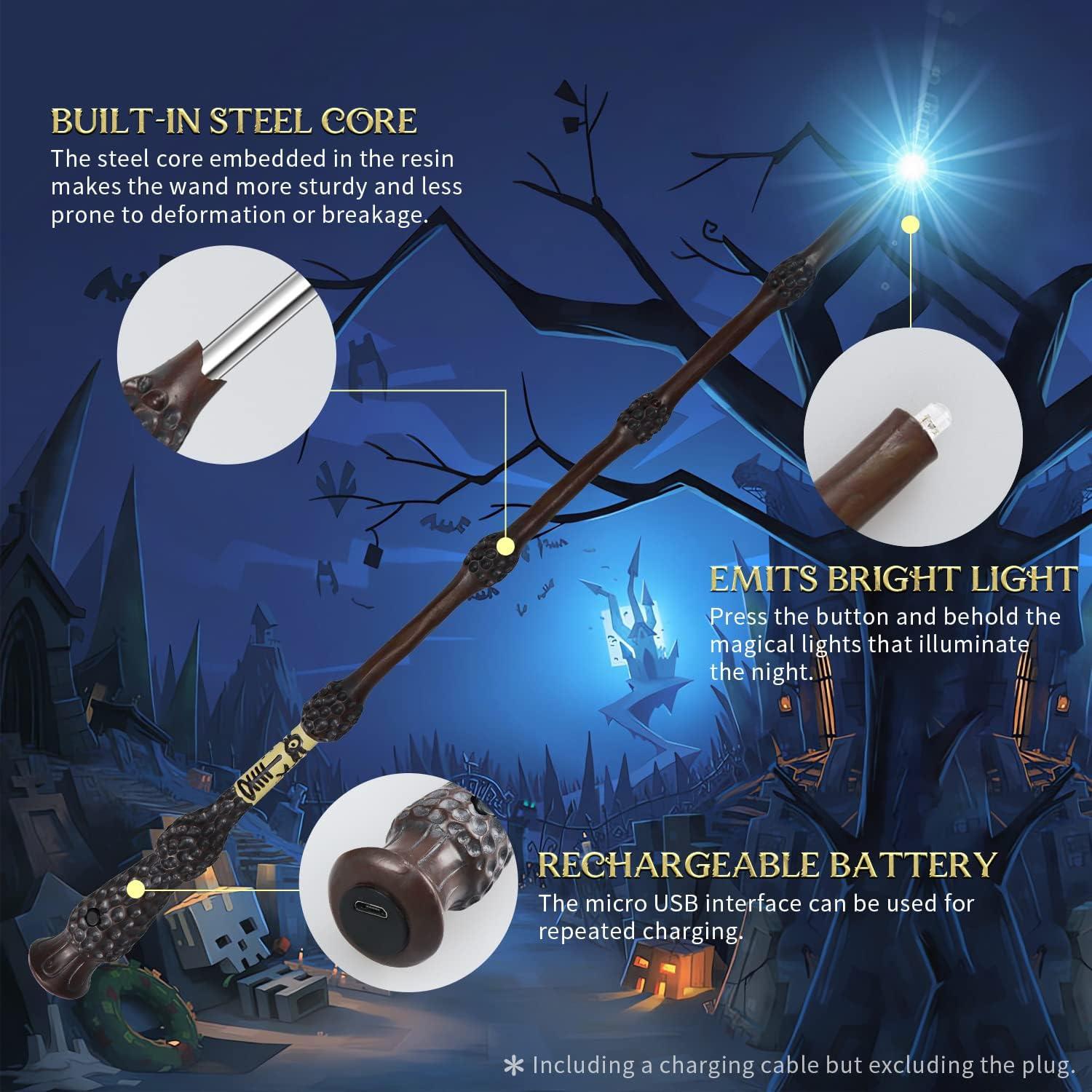 Varita Mágica Iluminada Kwistq Recargable con Accesorios