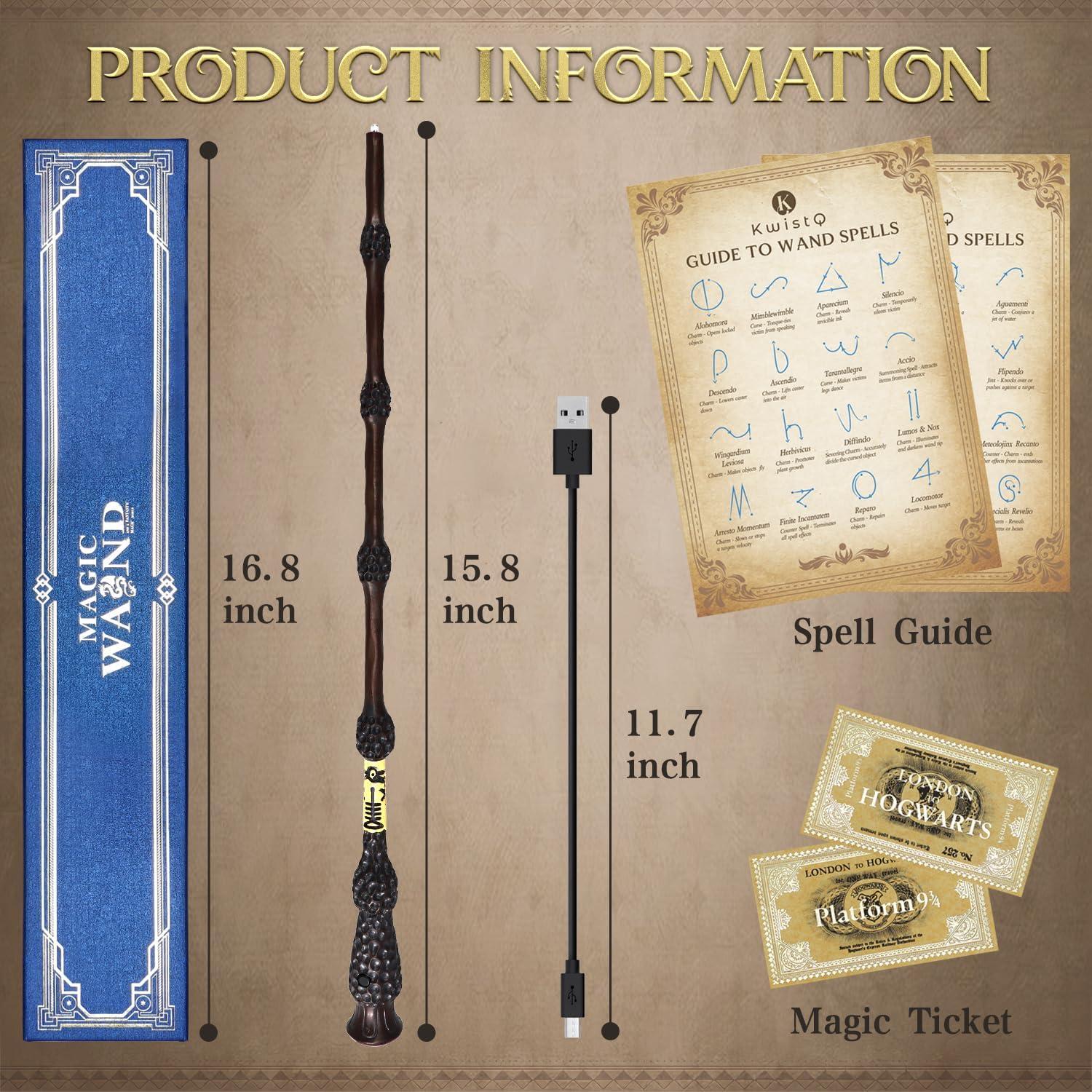 Varita Mágica Iluminada Kwistq Recargable con Accesorios