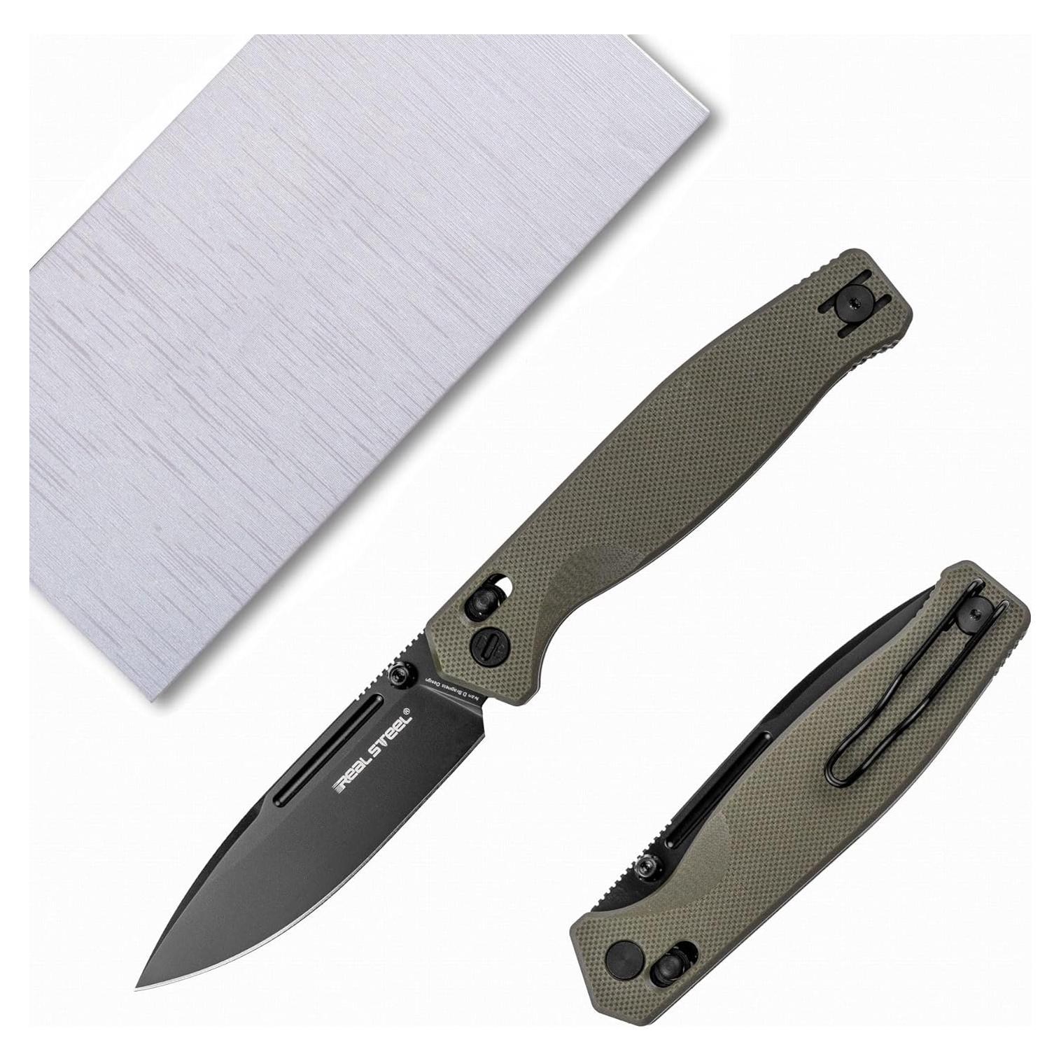 Cuchillo Plegable REALSTEEL Huginn Compact VG-10 80mm Negro/Verde