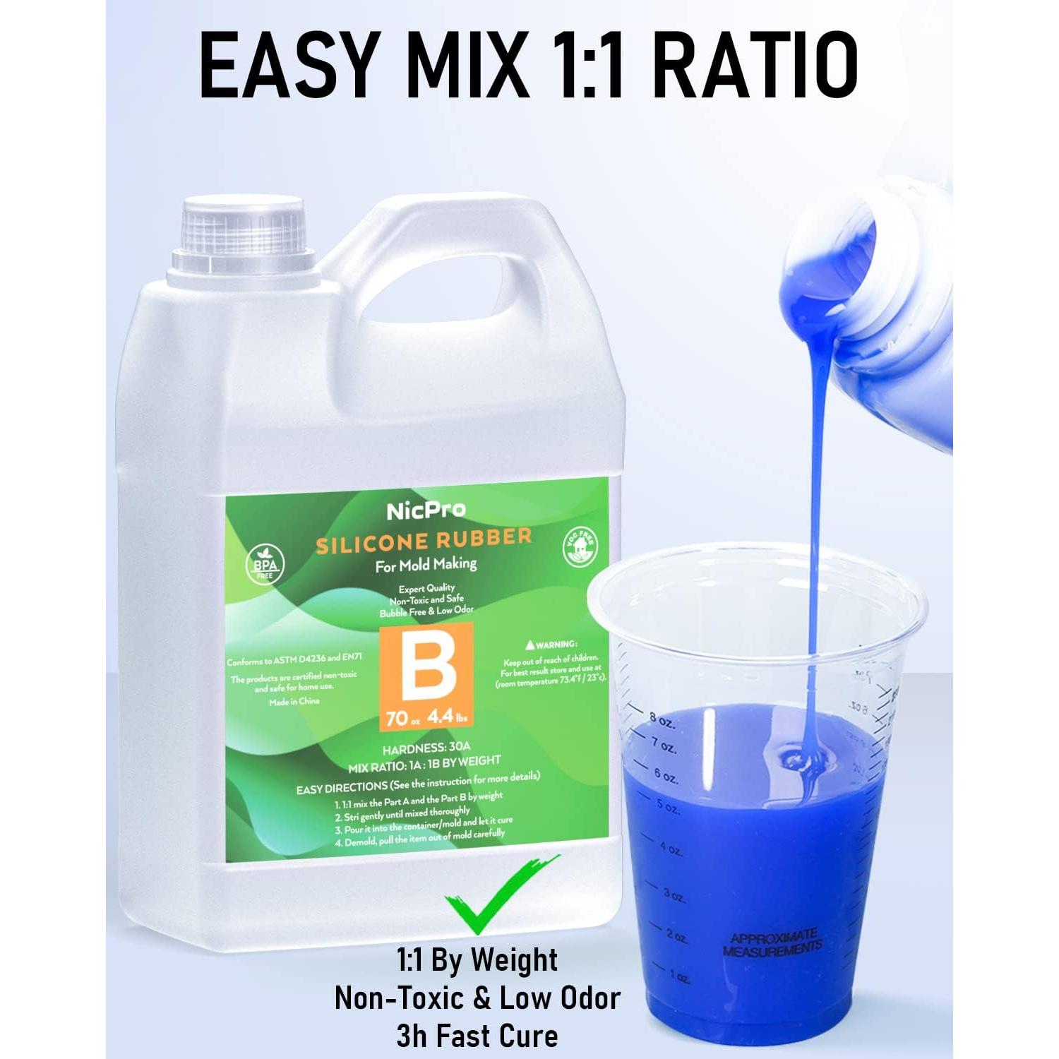 Kit de Moldes de Silicona Nicpro 30A - 4.76 kg, Apto para Alimentos