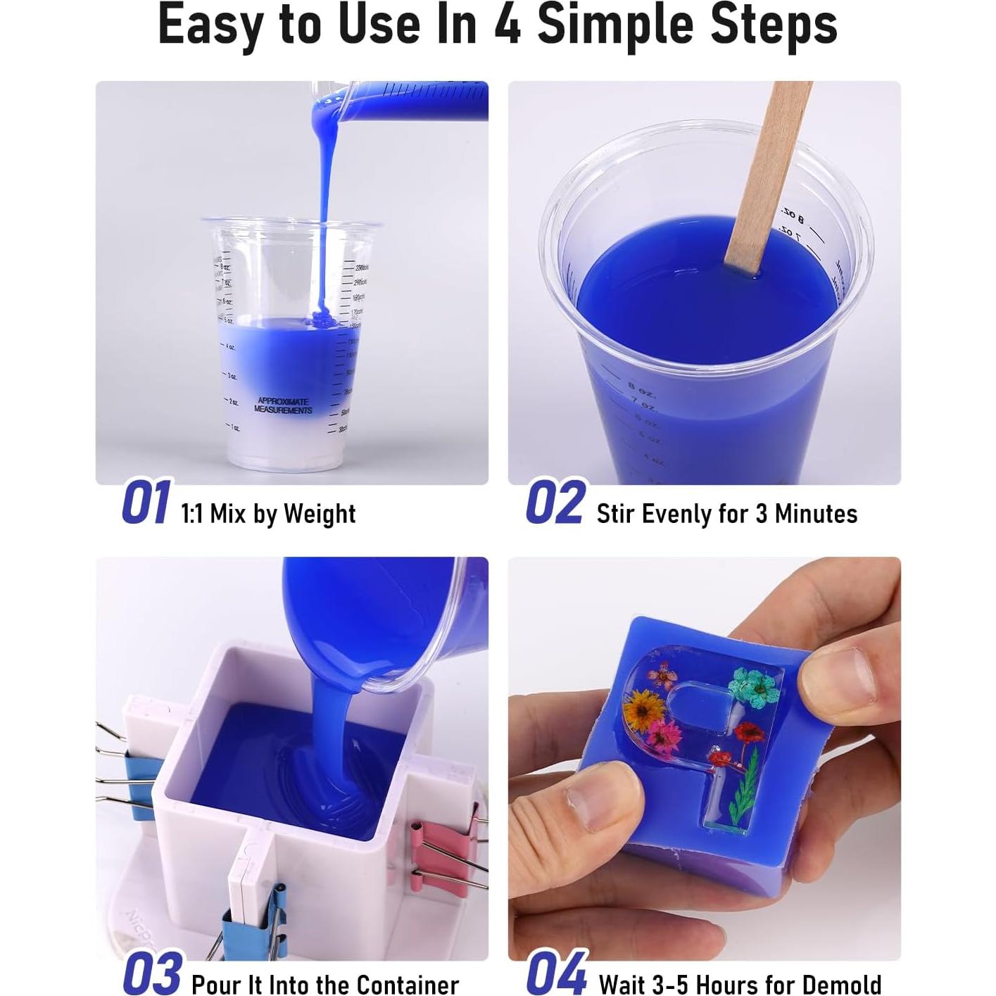 Kit de Moldes de Silicona Nicpro 30A - 4.76 kg, Apto para Alimentos