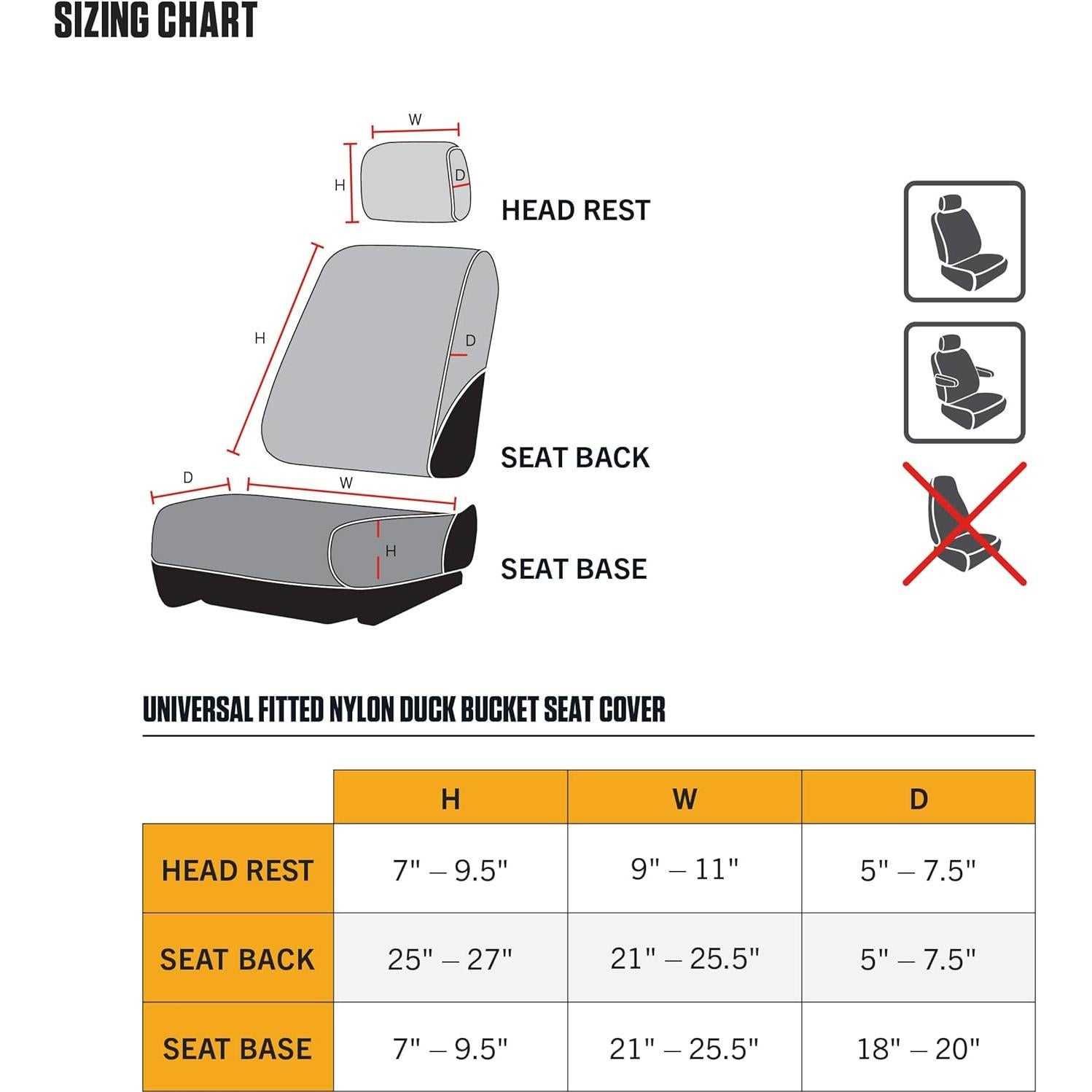 Funda de Asiento Carhartt Universal Negro con Rain Defender