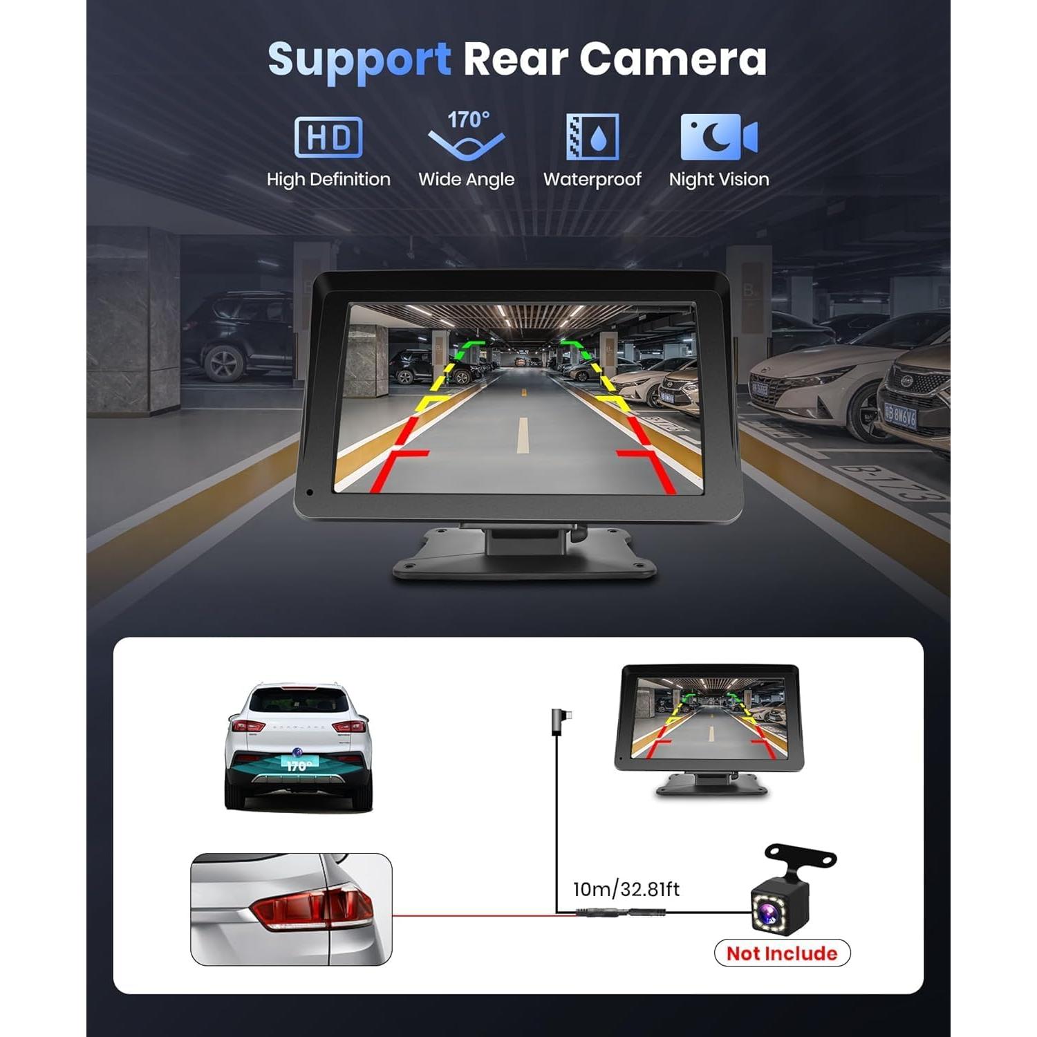 Estéreo de Coche Podofo 7" Bluetooth Carplay Android Auto