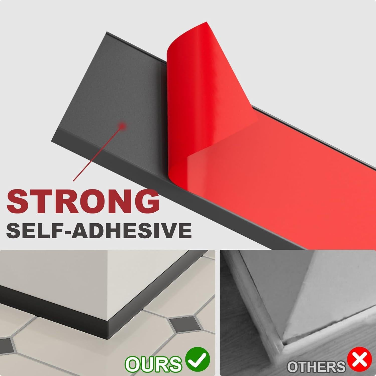 Moldura de Zócalo Autoadhesiva Frantie 1.22m Negro Flexible