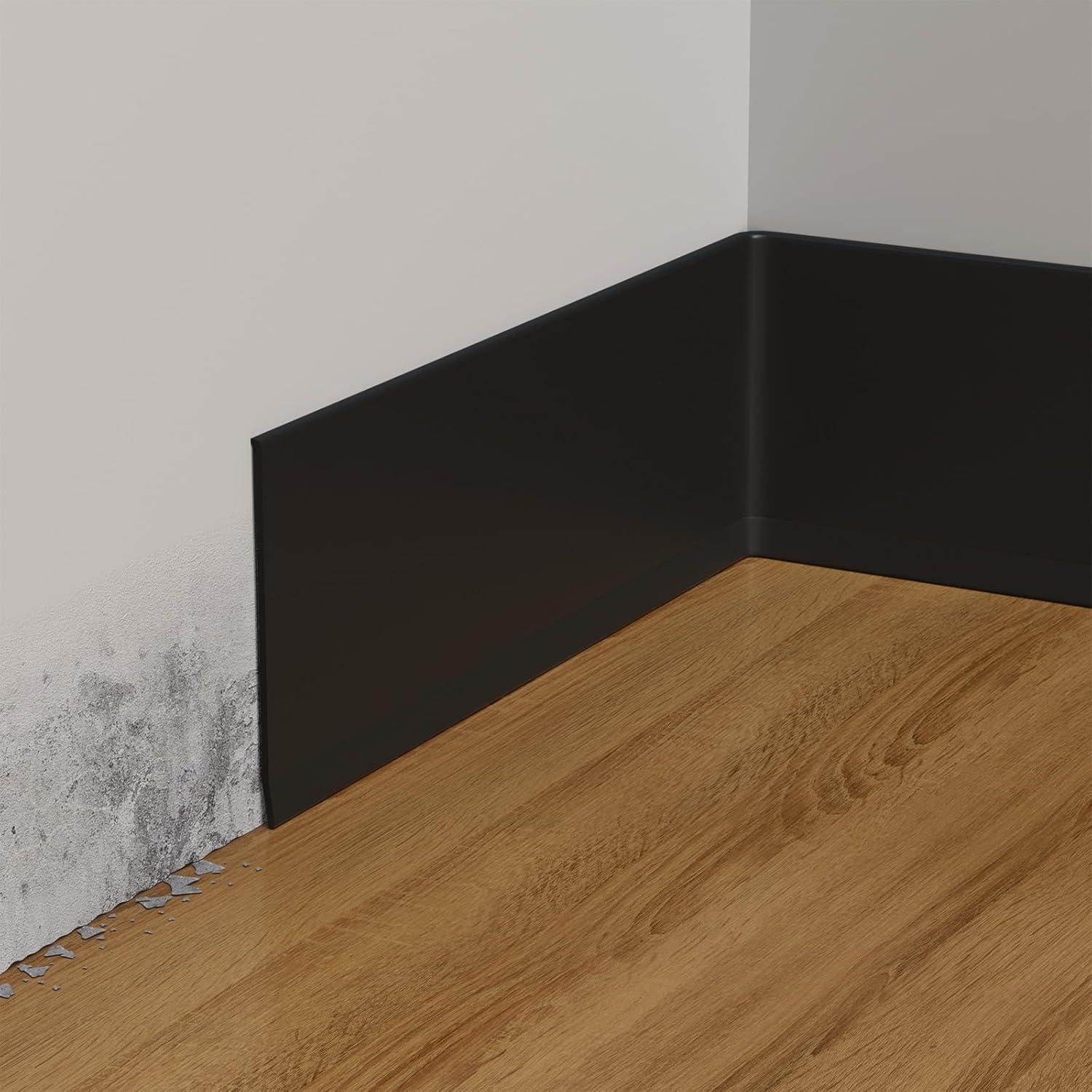 Moldura de Zócalo Autoadhesiva Frantie 1.22m Negro Flexible