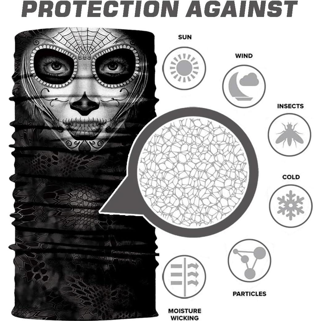 Bufanda Multifuncional TERNK Negra - Protección UV50+ para Deportes