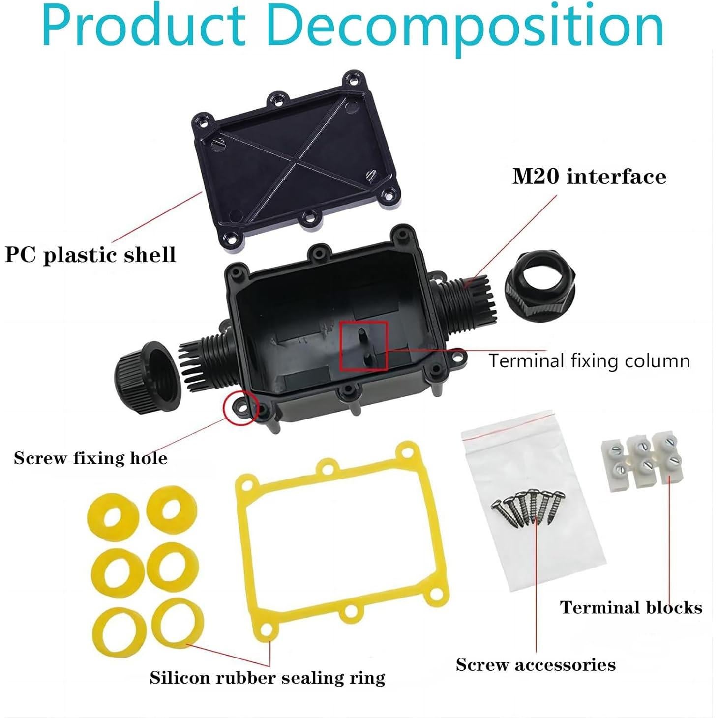 Caja de Conexiones Impermeable IP68 SZFUDIGO 2 Vías 4-15mm