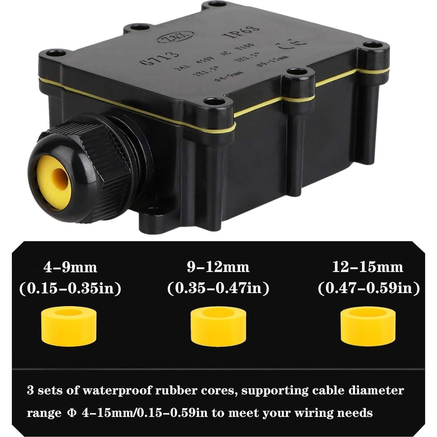 Caja de Conexiones Impermeable IP68 SZFUDIGO 2 Vías 4-15mm