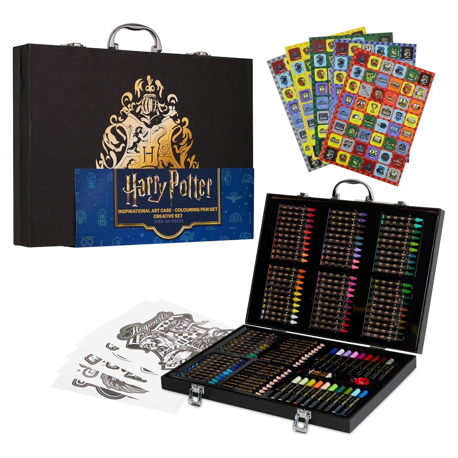 Harry Potter Colored Pencils 130pcs Art Supplies Drawing Kit School Supplies Painting Girls Drawing Pencils Art Kit Travel Case with Crayons Arts and Crafts for Kids 4-12 (Black)