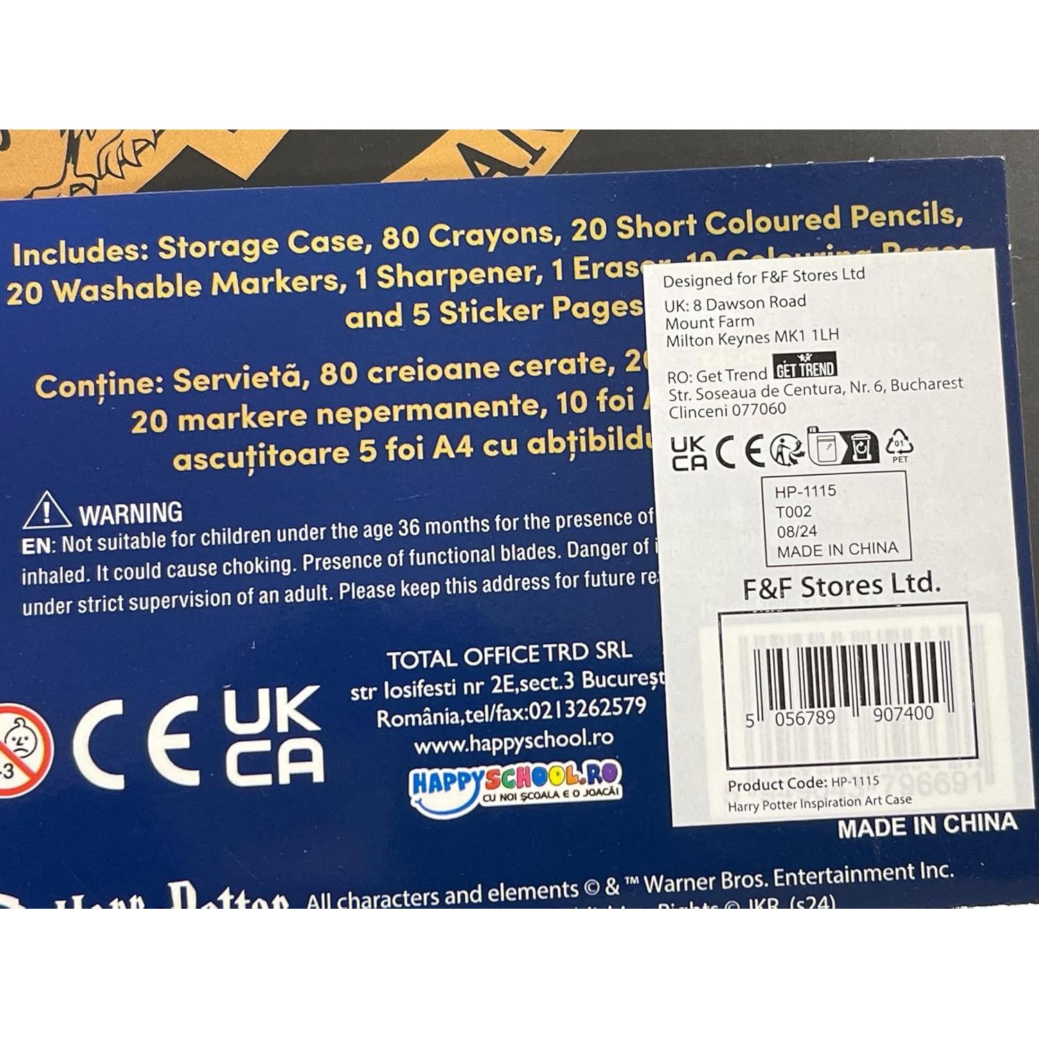 Harry Potter Colored Pencils 130pcs Art Supplies Drawing Kit School Supplies Painting Girls Drawing Pencils Art Kit Travel Case with Crayons Arts and Crafts for Kids 4-12 (Black)