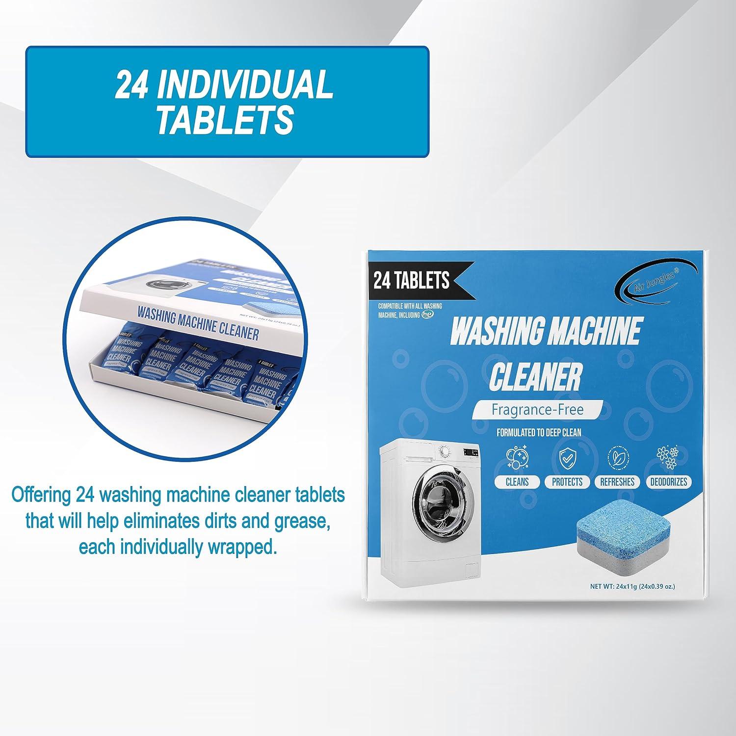 Tabletas Limpiadoras de Lavadora Air Jungles 24 Unidades Sin Fragancia