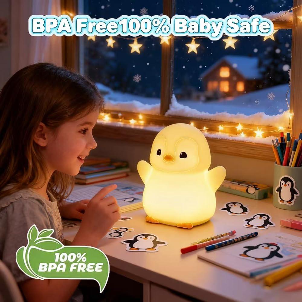 Luz Nocturna Pingüino Kang Ten CHEN Silicona USB 12cm