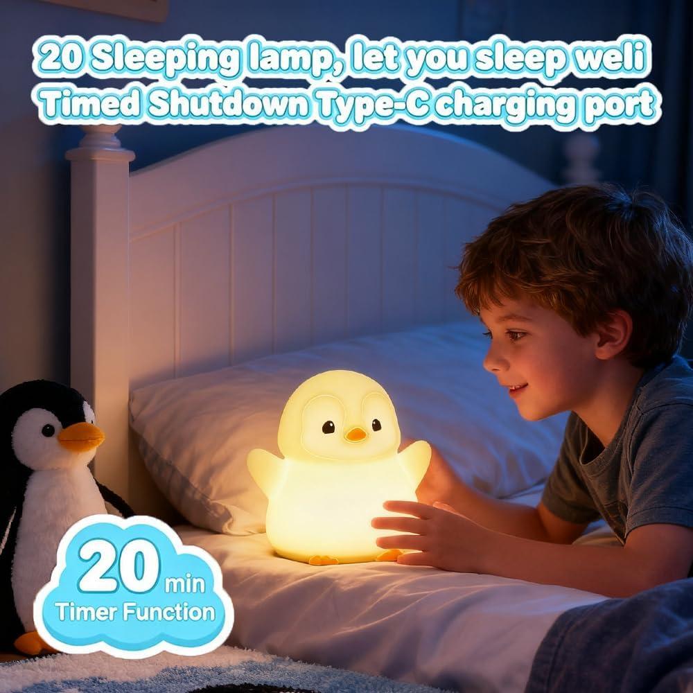 Luz Nocturna Pingüino Kang Ten CHEN Silicona USB 12cm