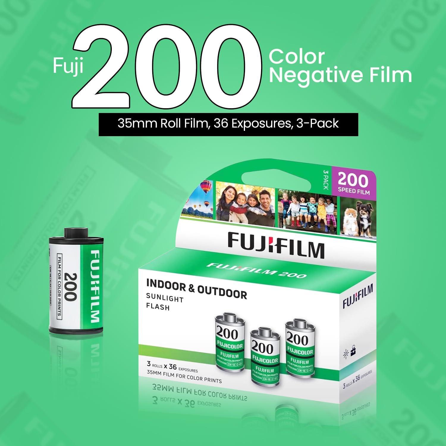 Película Negativa Color FUJIFILM 200 - Paquete de 3 Rolls 36 Exposiciones