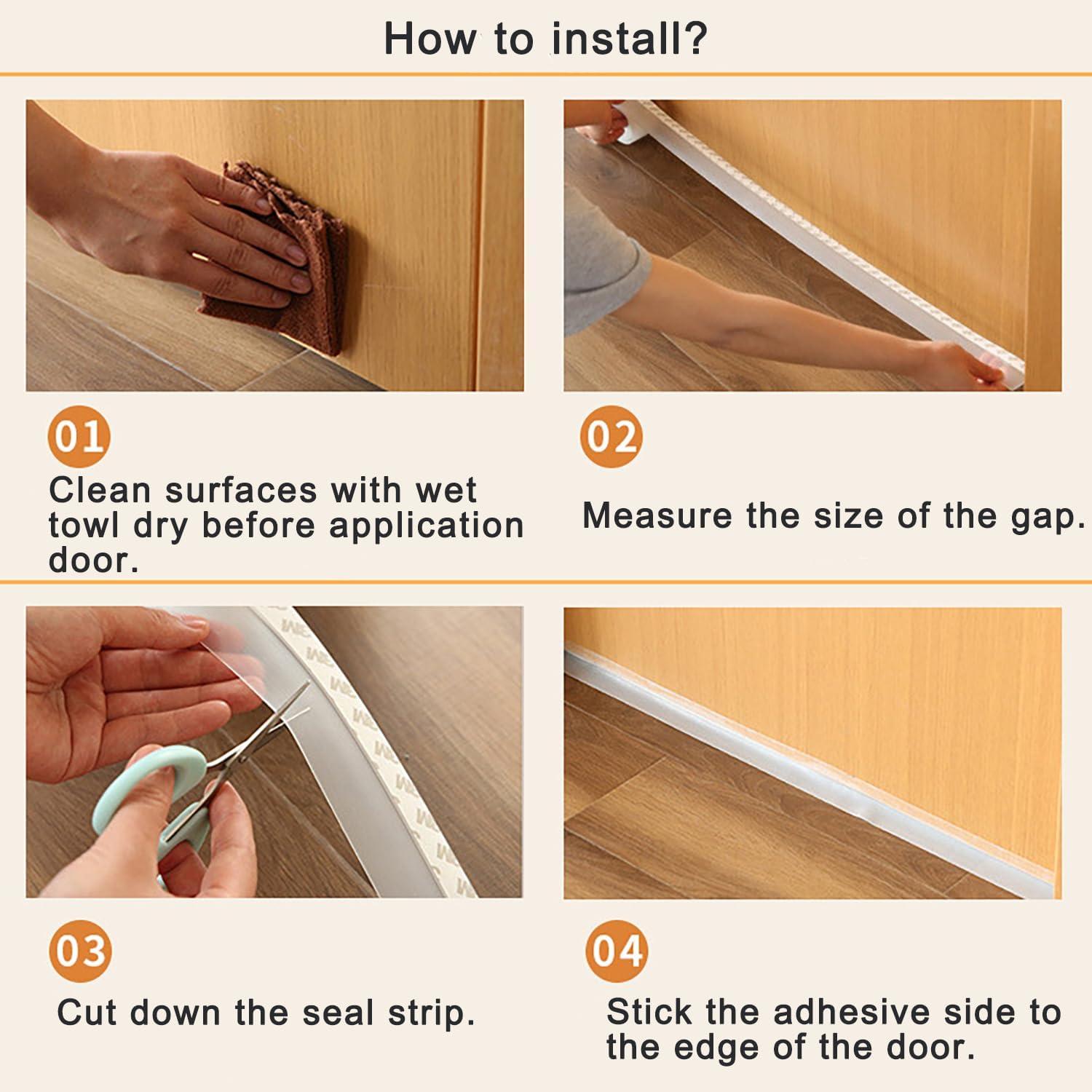 Sellador de Puerta de Silicona Transparente YIVCKOM 25mm x 7.92m