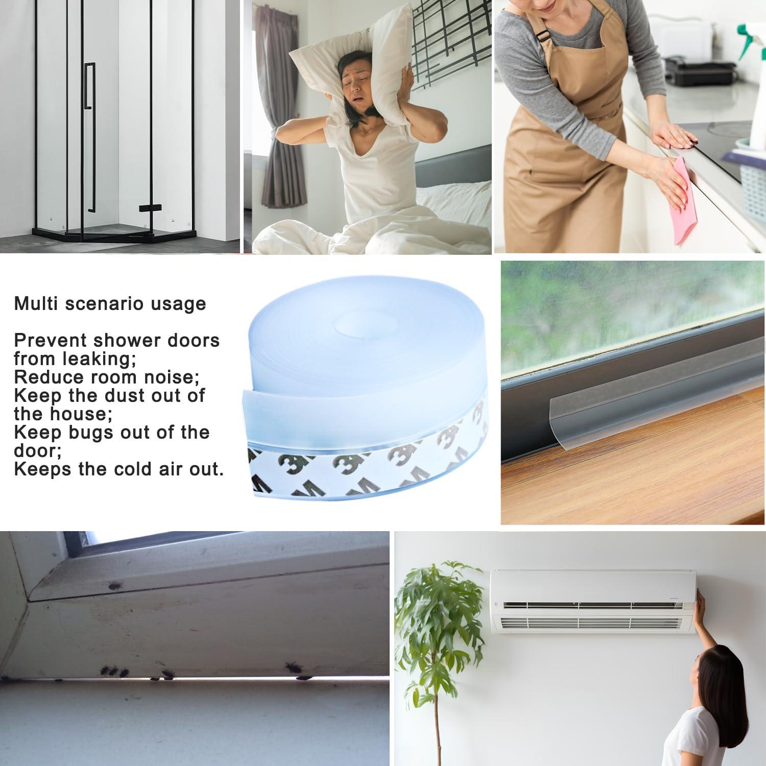 Sellador de Puerta de Silicona Transparente YIVCKOM 25mm x 7.92m