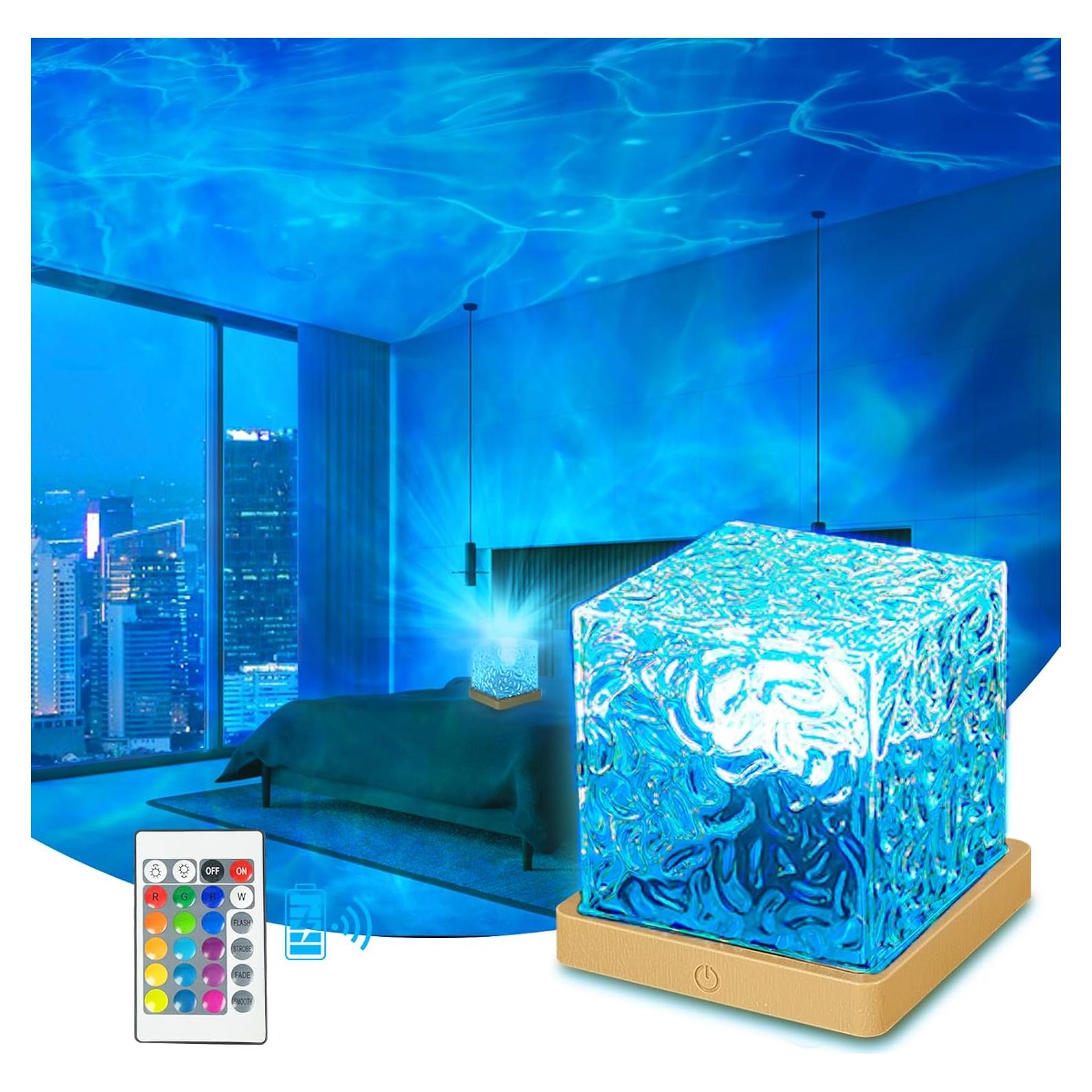 Proyector de Olas del Océano ZLDYPINK Luz Nocturna 3D 16 Colores