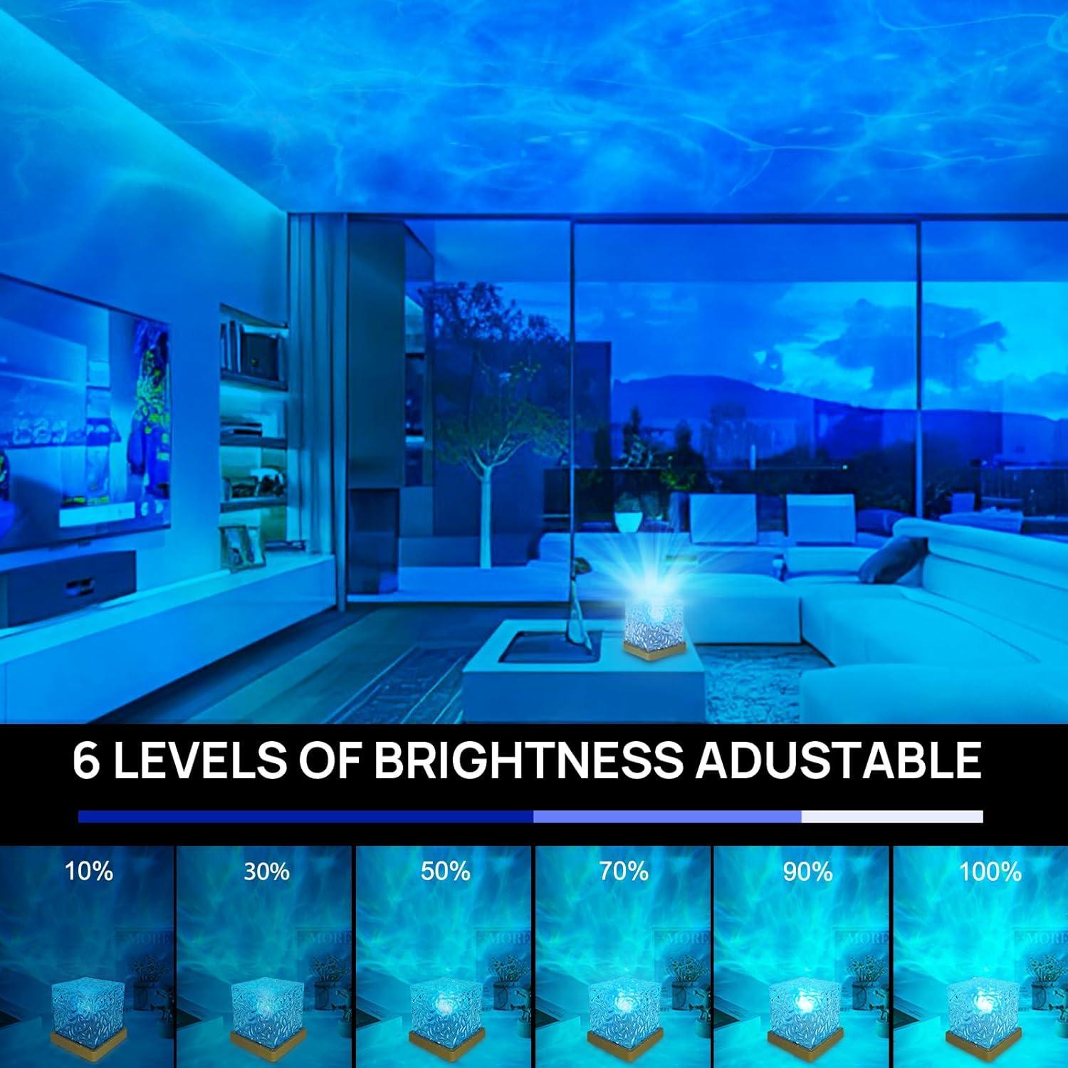 Proyector de Olas del Océano ZLDYPINK Luz Nocturna 3D 16 Colores